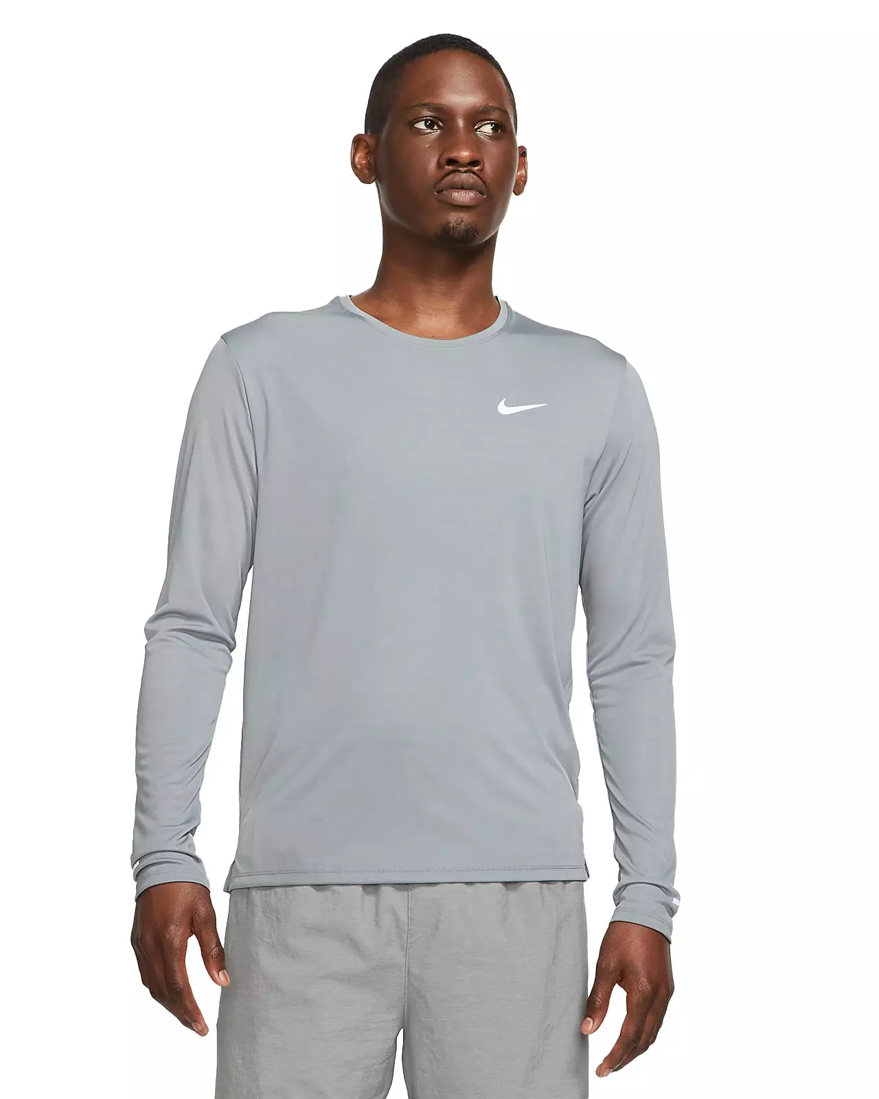 Nike Men's Dri-FIT Miler Long-Sleeve Running Top - GREY
