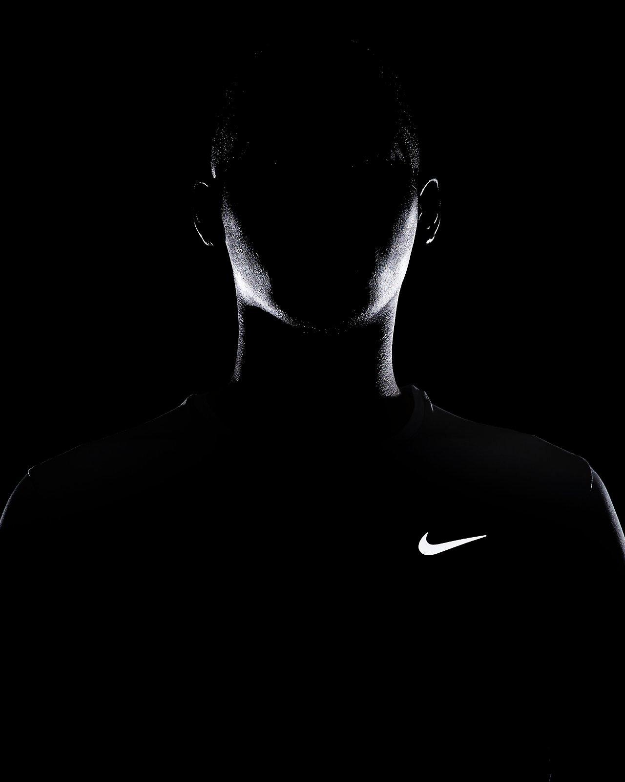 Nike Men's Dri-FIT Miler Long-Sleeve Running Top - GREY Thumbnail View 6