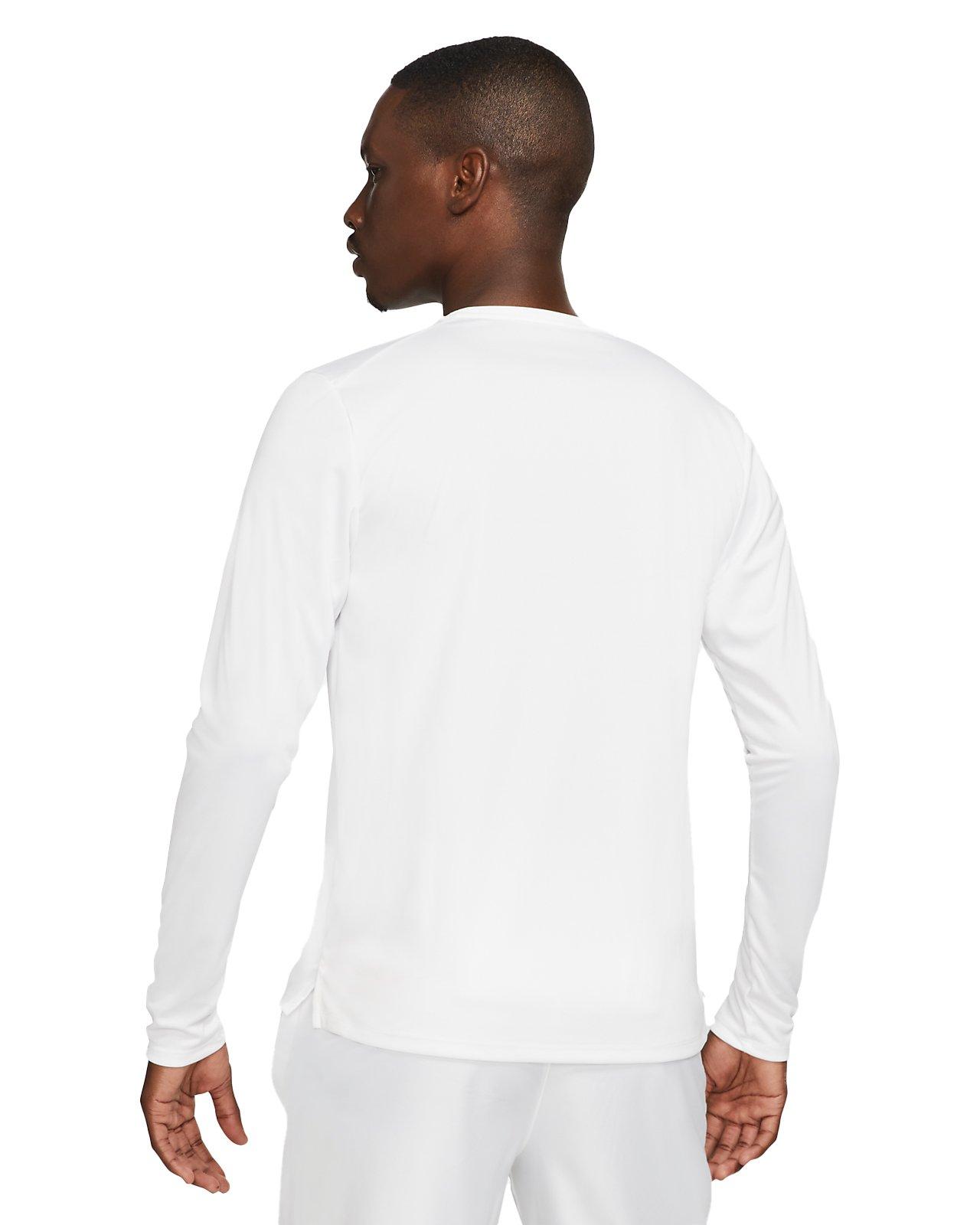 Nike Men's Dri-FIT Miler Long-Sleeve Running Top - WHITE Thumbnail View 2