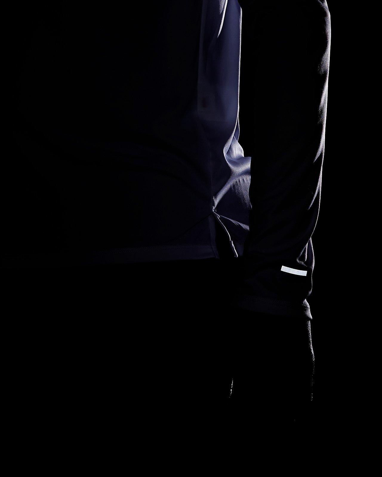 Nike Men's Dri-FIT Miler Long-Sleeve Running Top - WHITE Thumbnail View 7