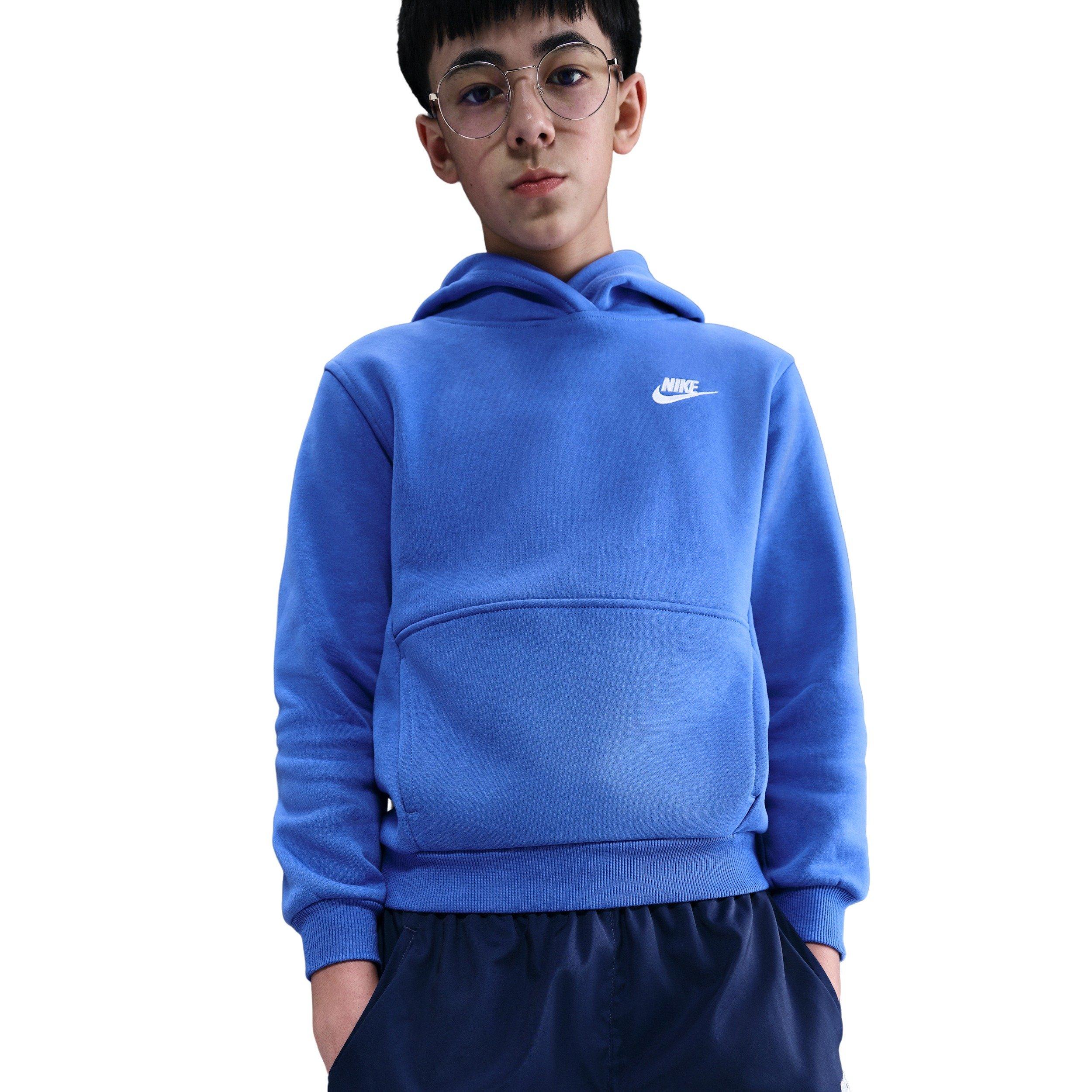 Nike Sportswear Club Fleece Lightweight Big Kids' Blue Pullover Hoodie