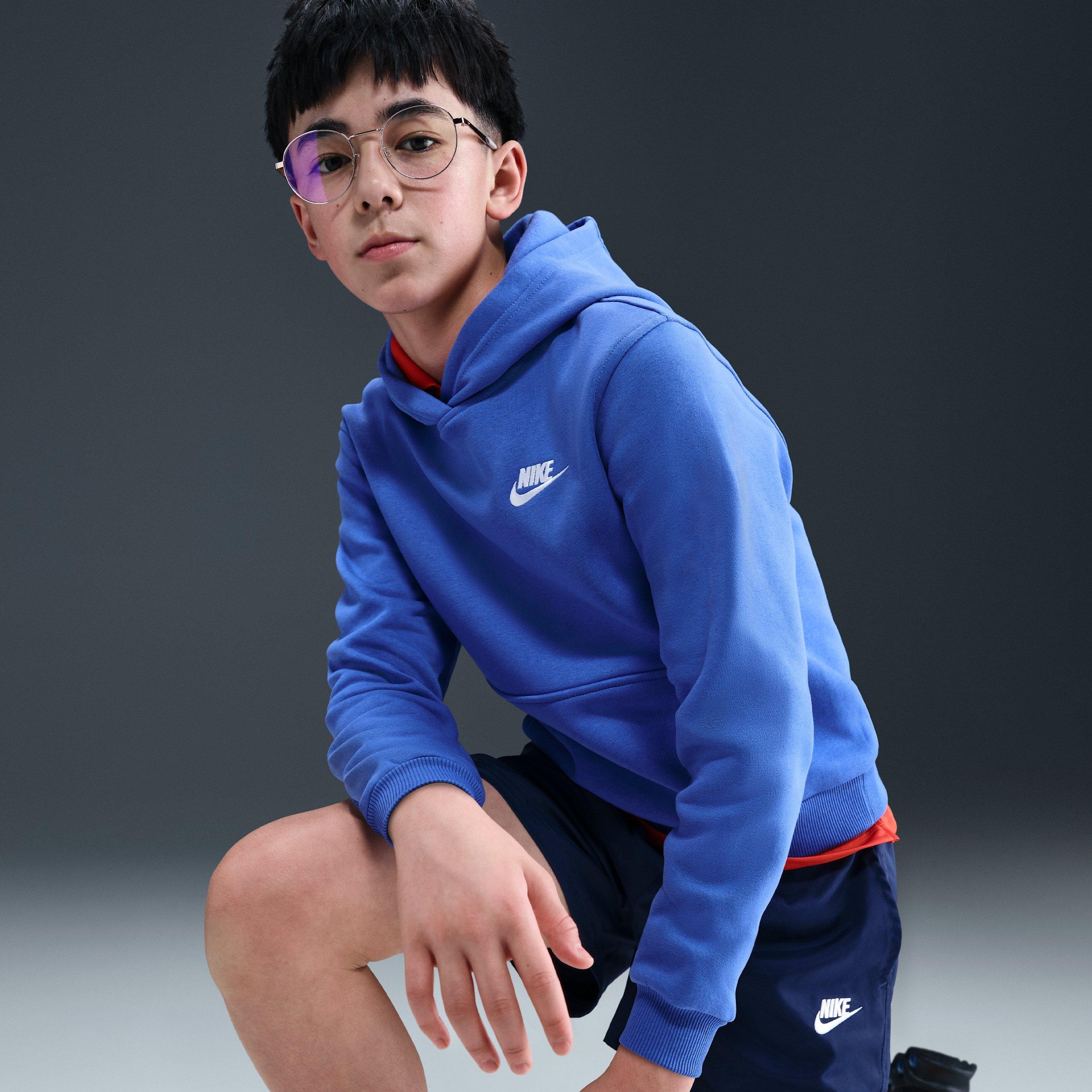 Nike Sportswear Club Fleece Lightweight Big Kids' Blue Pullover Hoodie