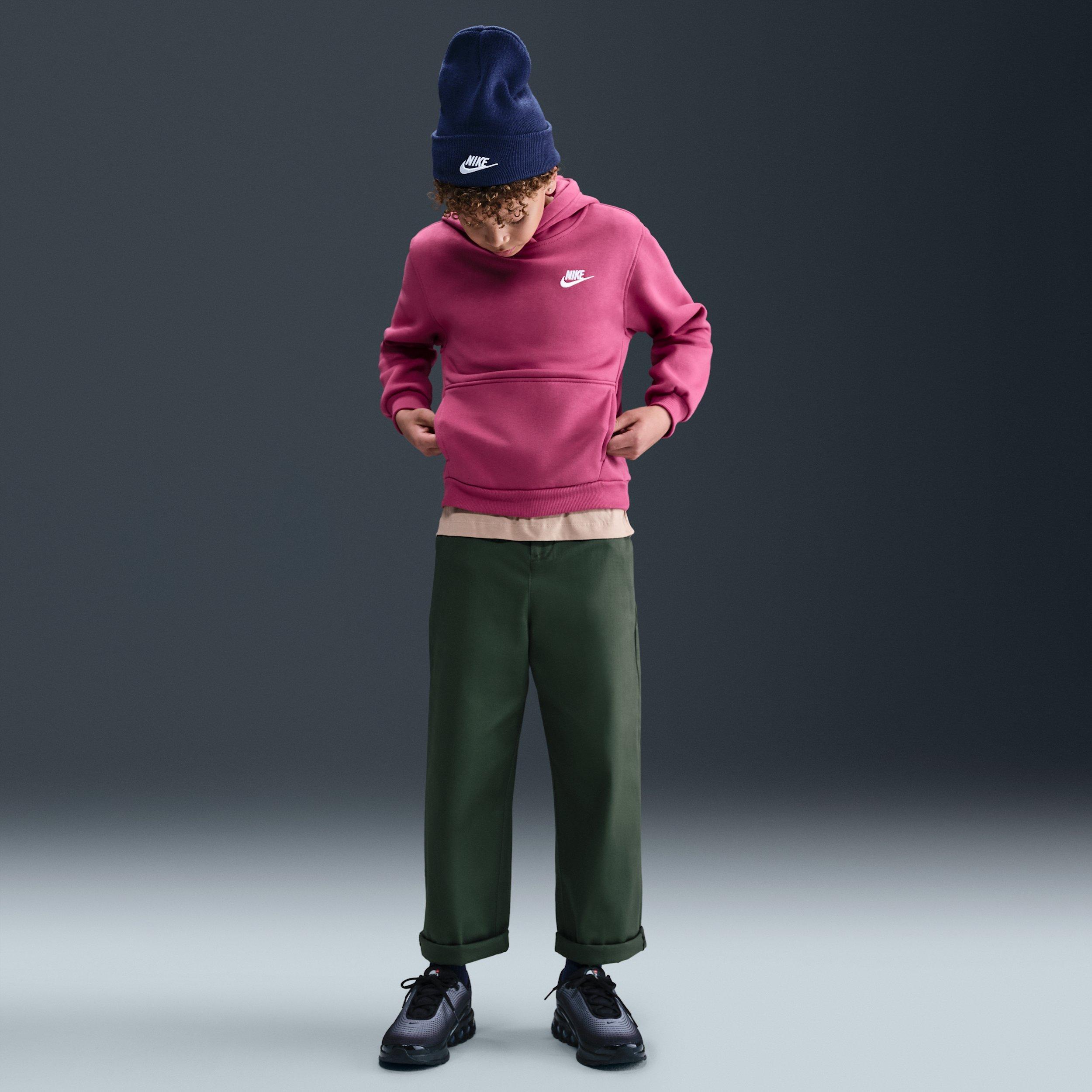 Nike Big Kids' Sportswear Club Fleece Lightweight Pullover Hoodie - Mauve - PURPLE Thumbnail View 4