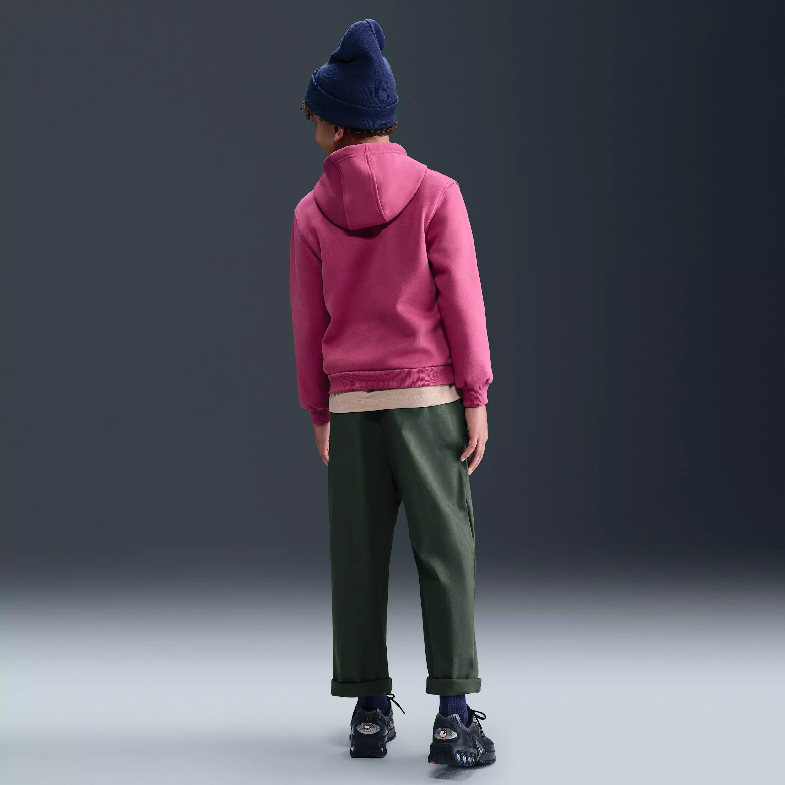 Nike Big Kids' Sportswear Club Fleece Lightweight Pullover Hoodie - Pink - PURPLE