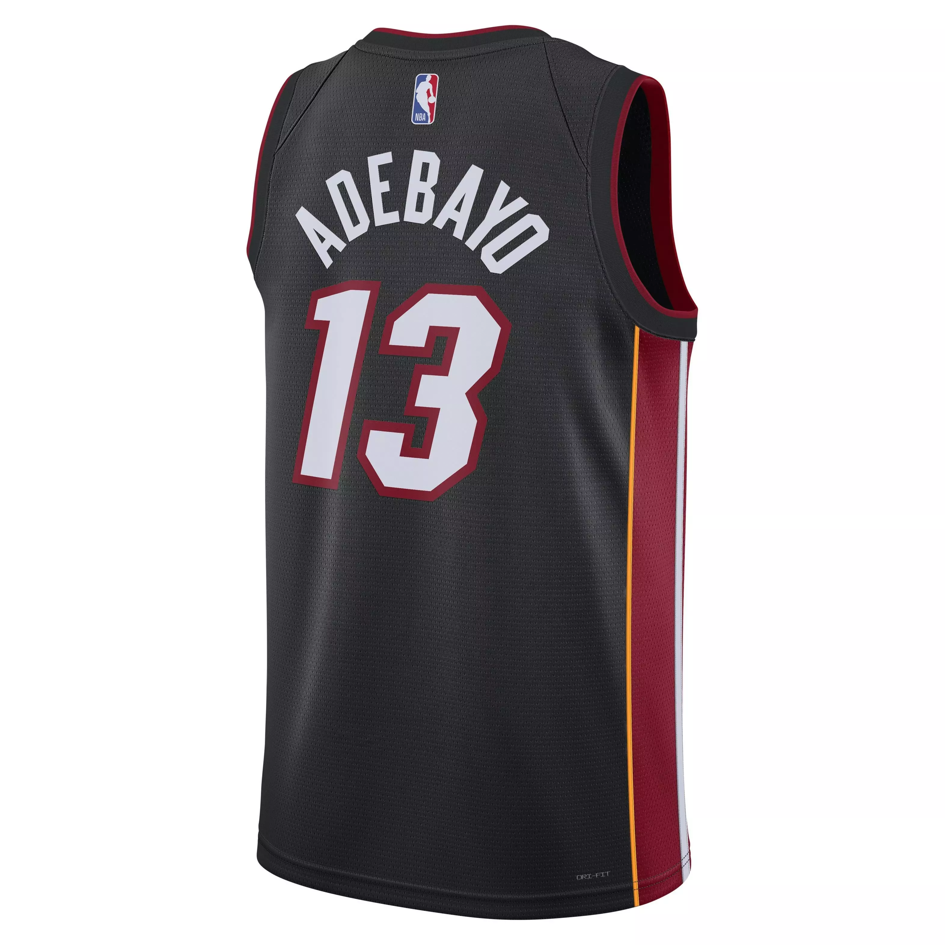 Nike Men's Miami Heat Dri-FIT NBA Swingman Icon 22 Road Jersey-Black/Adebayo - BLACK/ADEBAYO