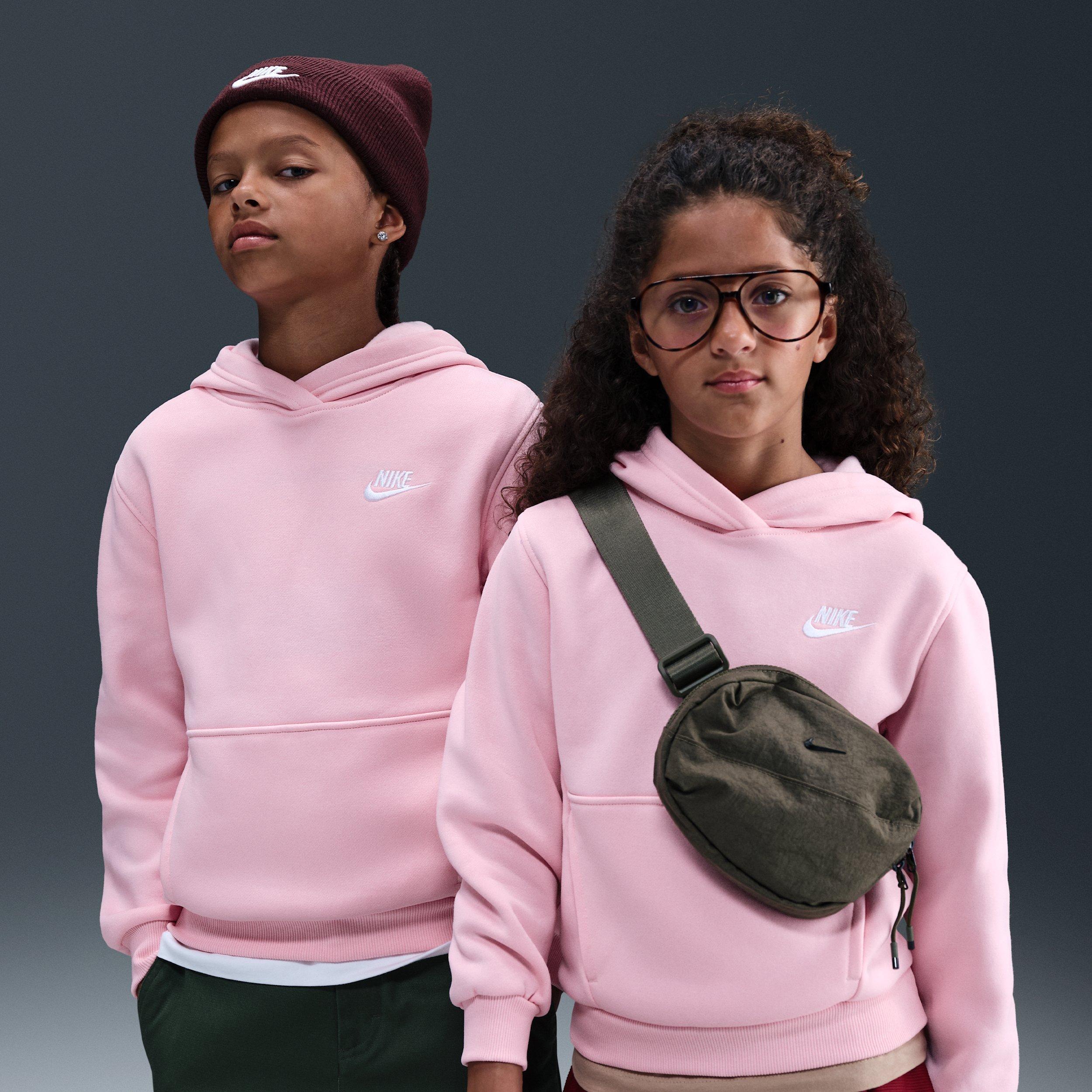 Nike Sportswear Club Fleece Lightweight Big Kids' Pink Pullover Hoodie