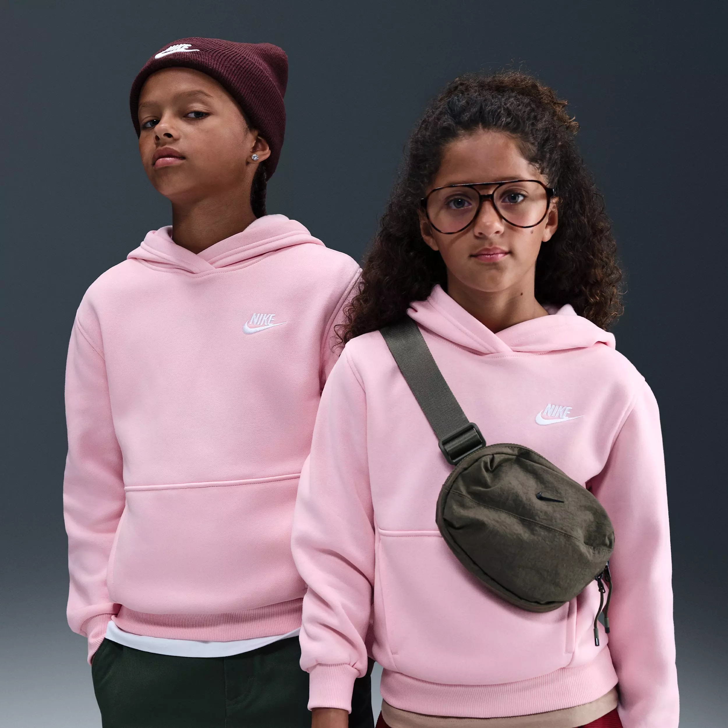 Nike Big Kids' Sportswear Club Fleece Lightweight Pullover Hoodie - Pink - PINK