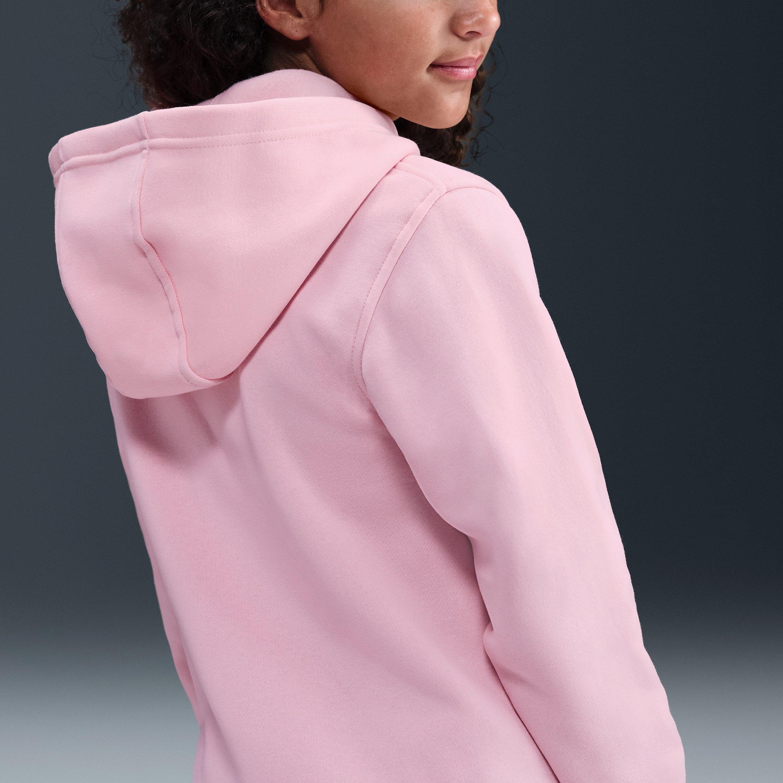 Nike Sportswear Club Fleece Lightweight Big Kids' Pink Pullover Hoodie