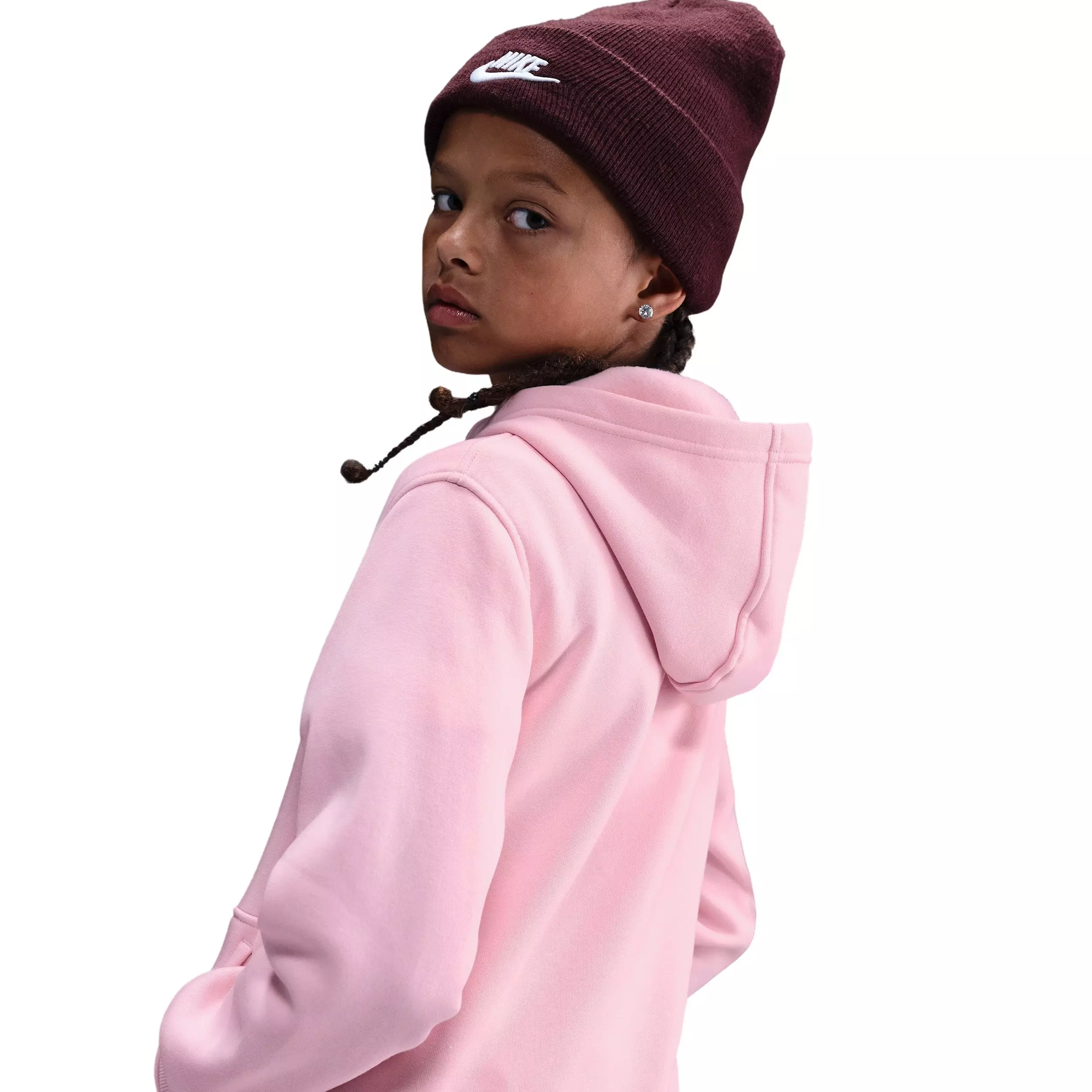 Nike Big Kids' Sportswear Club Fleece Lightweight Pullover Hoodie - Pink - PINK