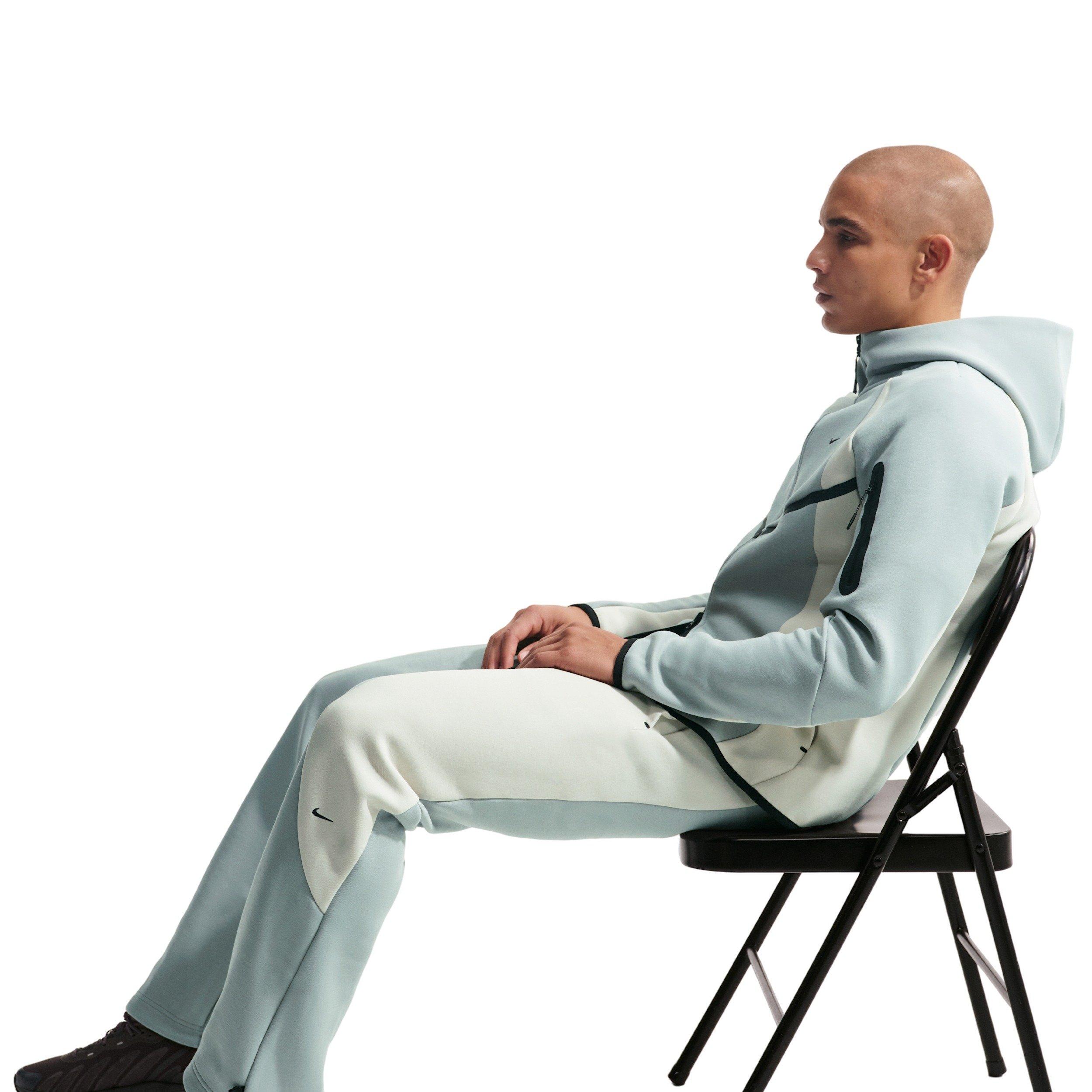 Nike Men's Tech Color-Block Open-Hem Fleece Pants - Lt Pumice/Bone - LT PUMICE/BONE Thumbnail View 4