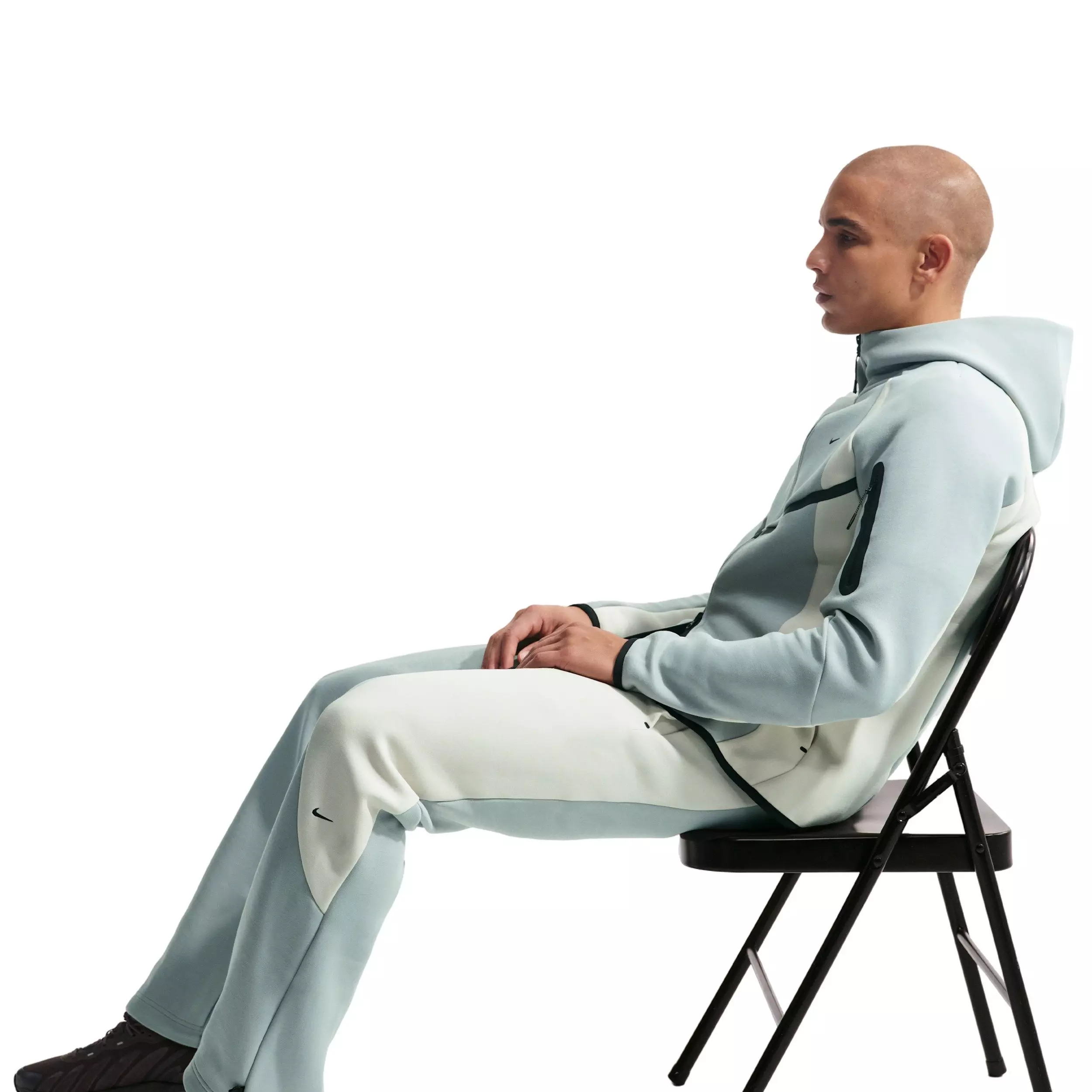 Nike Men's Tech Color-Block Open-Hem Fleece Pants - Lt Pumice/Bone - LT PUMICE/BONE