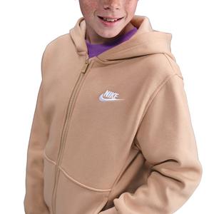 Nike Big Kids' Sportswear Club Fleece Full-Zip Hooded Jacket - Brown