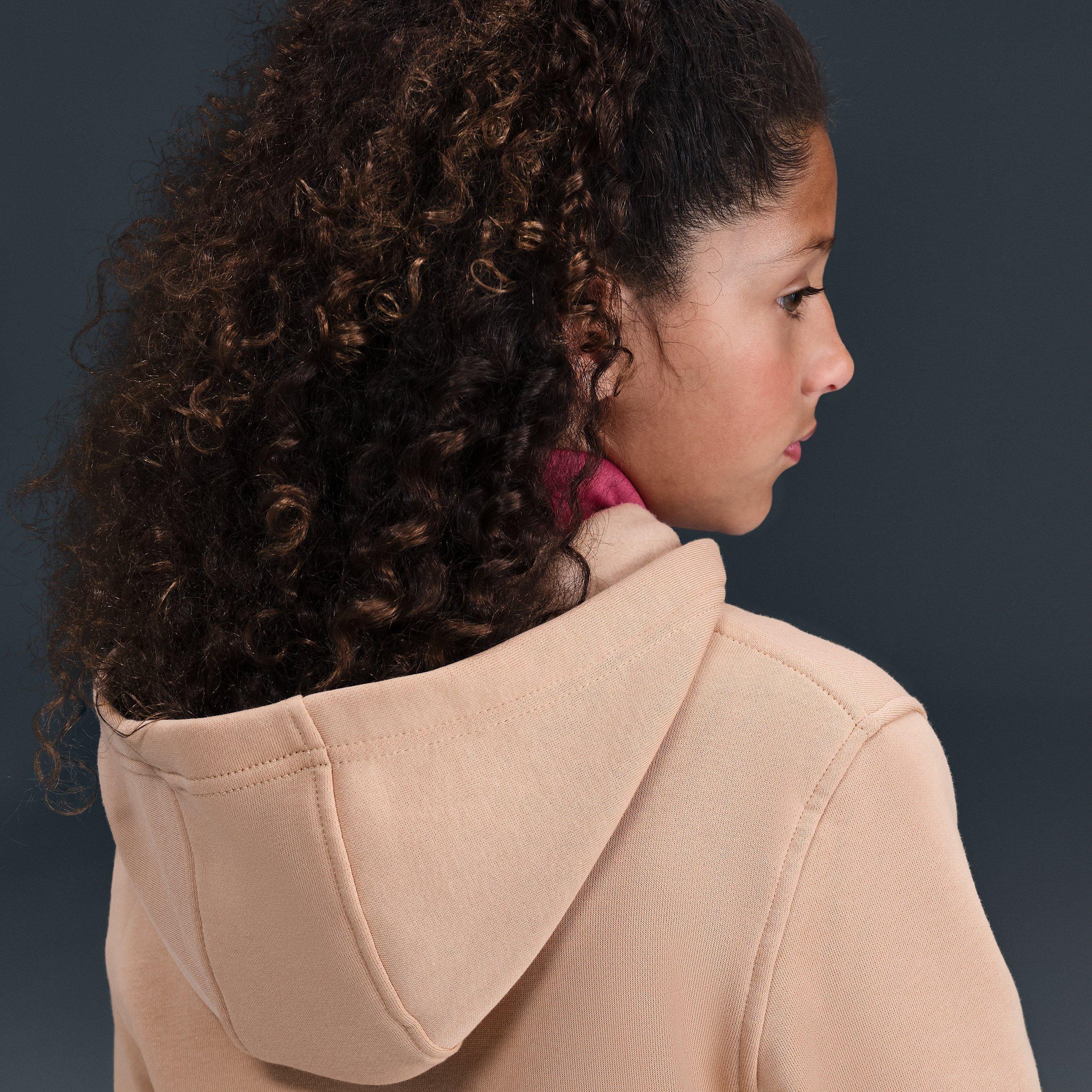 Nike Sportswear Club Fleece Full-Zip Big Kids' Brown Hooded Jacket