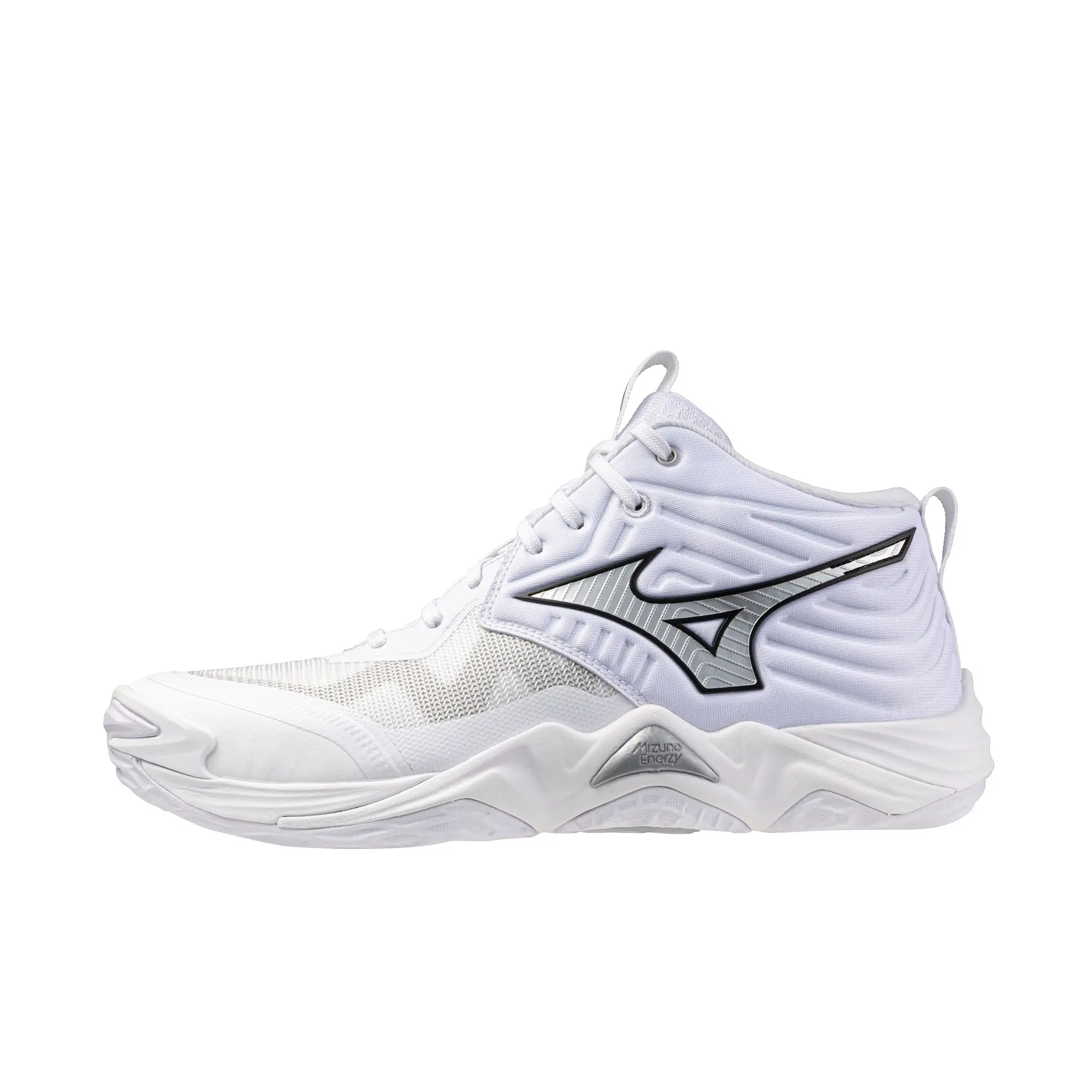 Mizuno Wave Momentum Elite Mid "White/Metallic Grey" Unisex Volleyball Shoe - WHITE/GREY