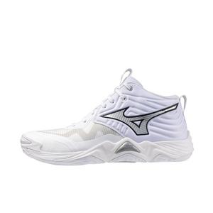 Mizuno Wave Momentum Elite Mid "White/Metallic Grey" Unisex Volleyball Shoe - WHITE/GREY