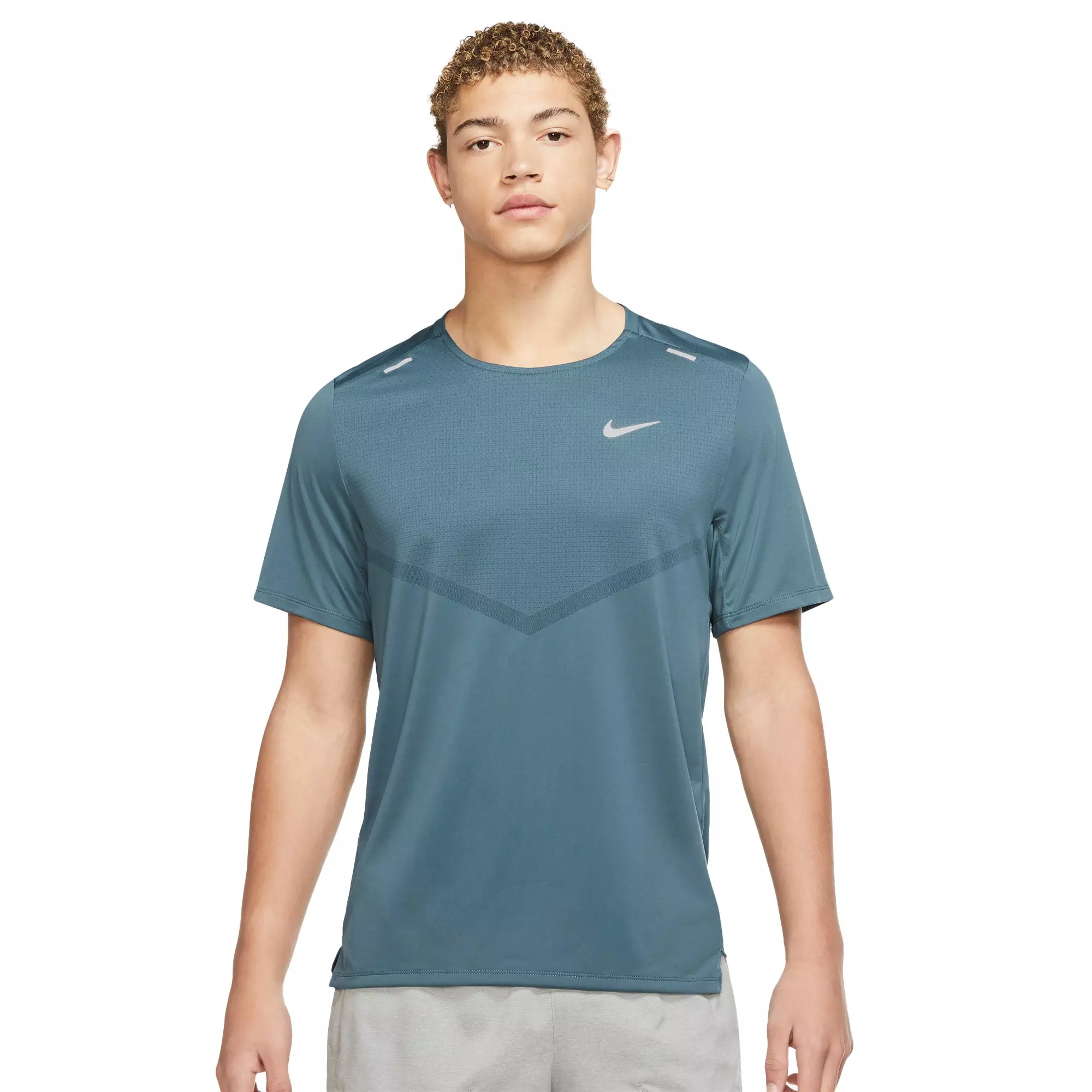 Nike Men's Dri-FIT Rise 365 Short-Sleeve Running Top - Blue - BLUE