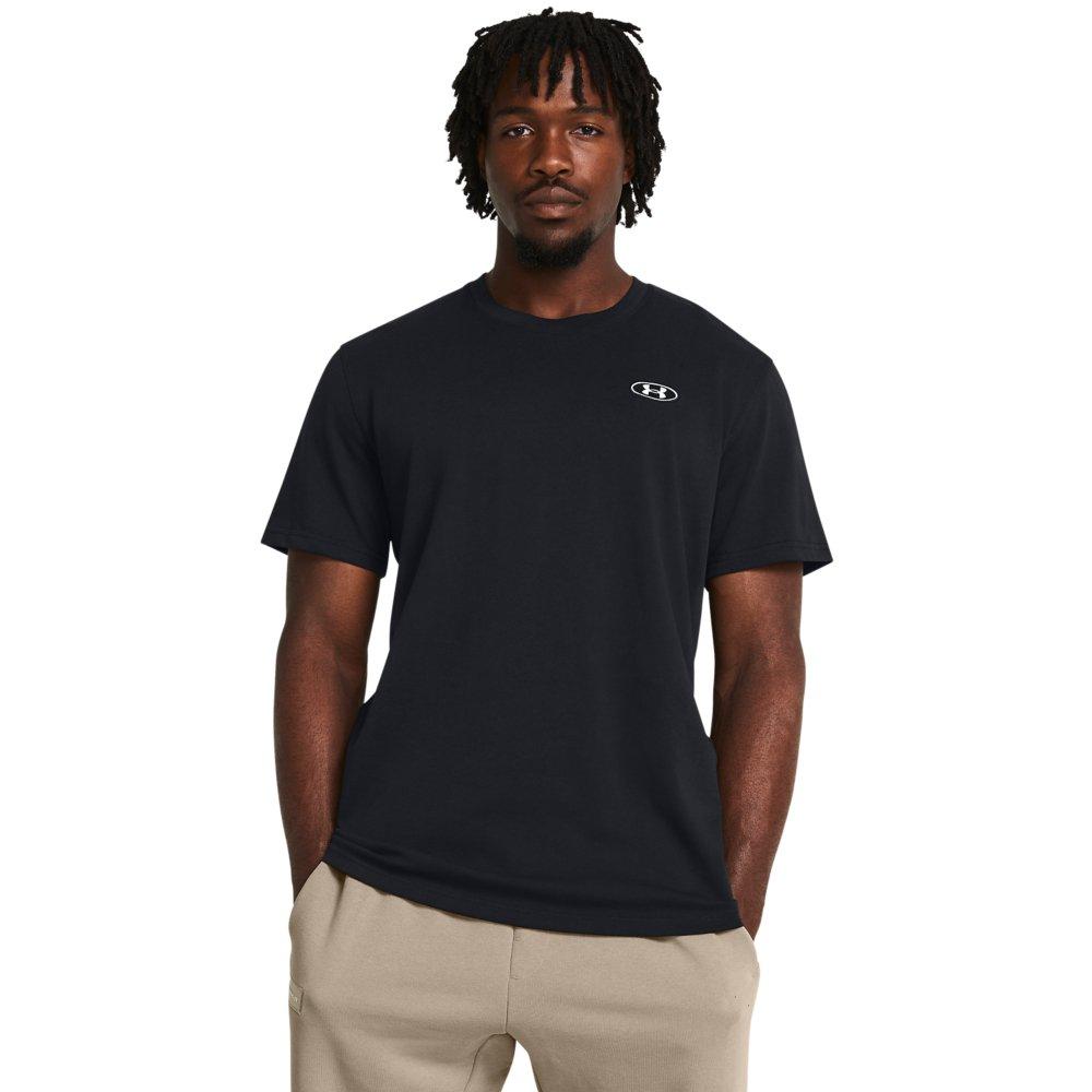 Under Armour Men's Heavyweight Left Chest Patch Short Sleeve - BLACK Thumbnail View 1