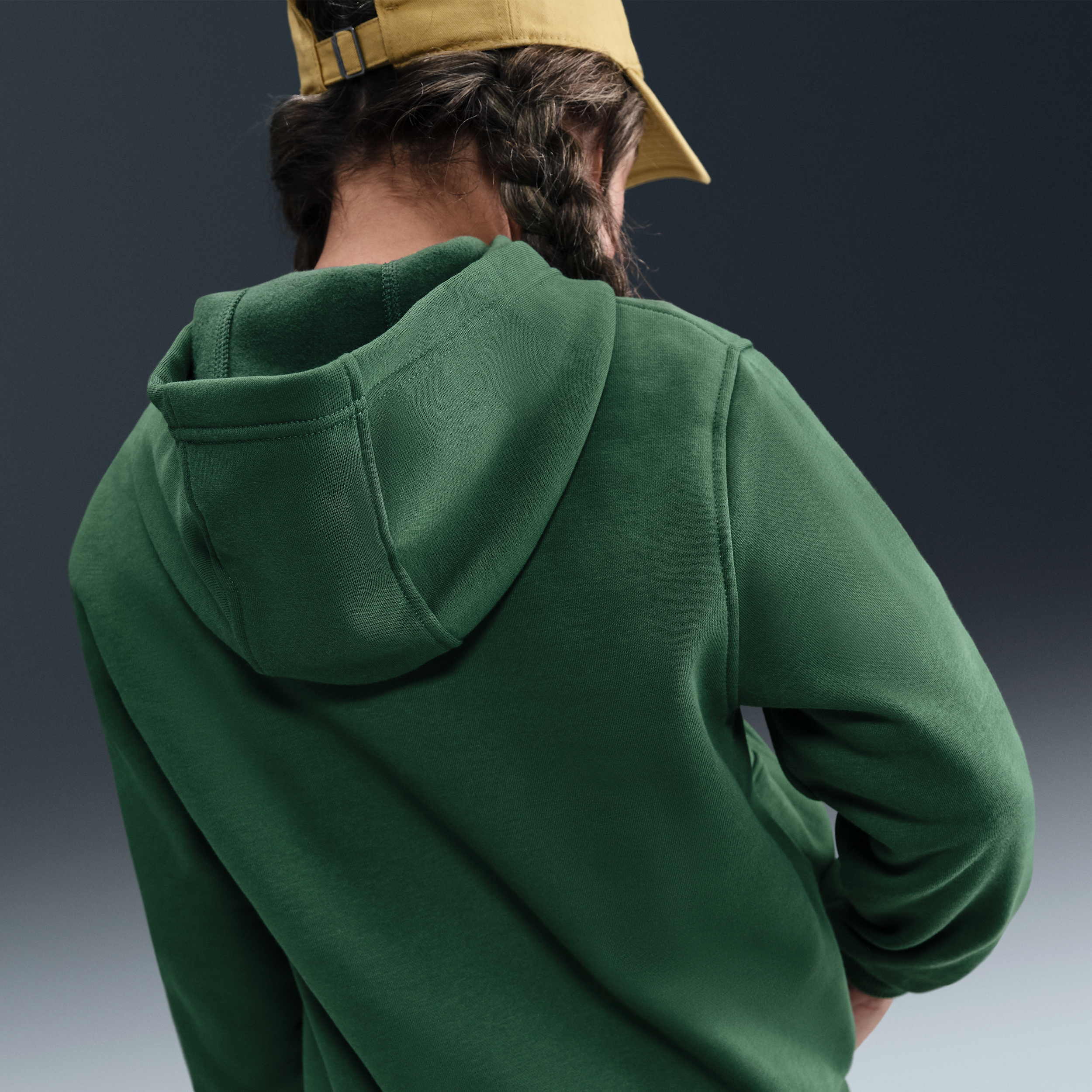 Nike Sportswear Club Fleece Full-Zip Big Kids' Green Hooded Jacket