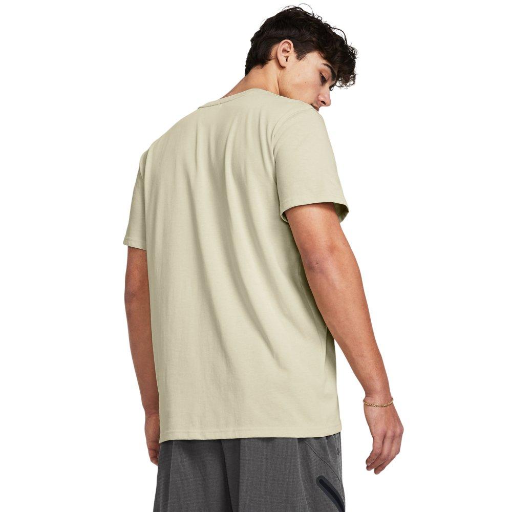 Under Armour Men's Logo Embroidered Heavyweight Short Sleeve Shirt - Beige - BEIGE Thumbnail View 2
