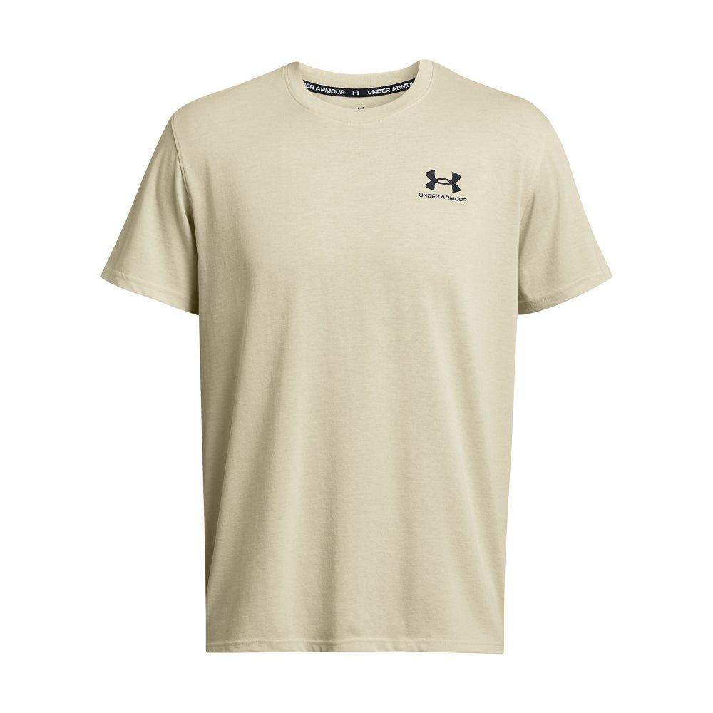 Under Armour Men's Logo Embroidered Heavyweight Short Sleeve Shirt - Beige - BEIGE Thumbnail View 5