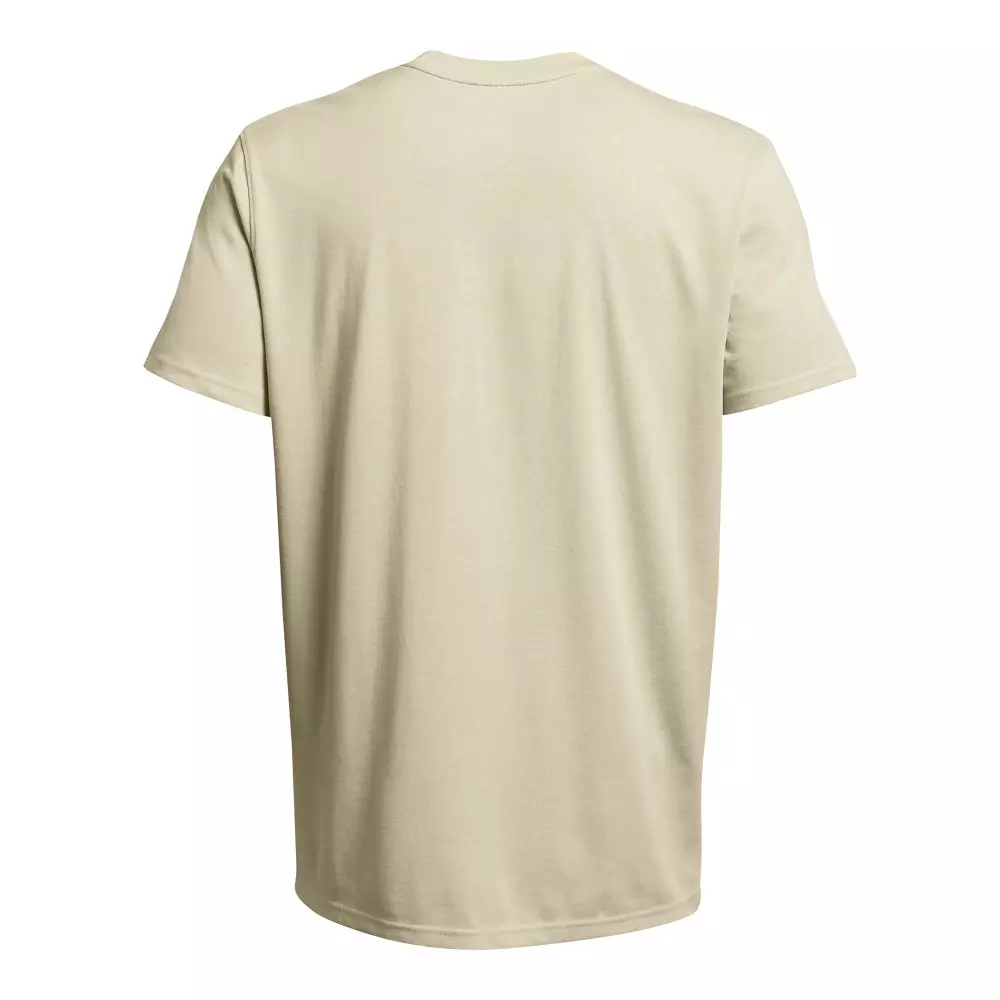 Under Armour Men's Logo Embroidered Heavyweight Short Sleeve Shirt - Beige - BEIGE