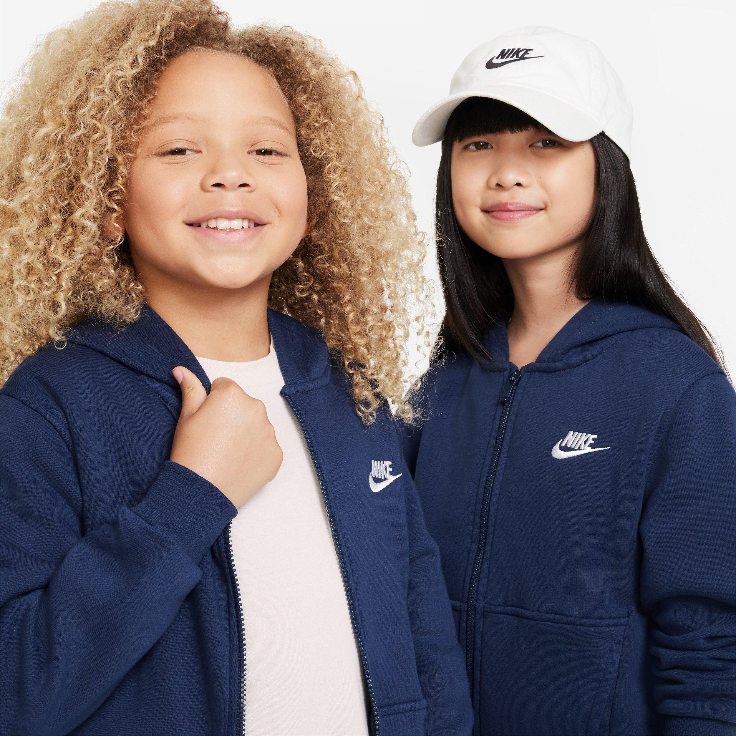Nike Sportswear Club Fleece Full-Zip Big Kids' Blue Hooded Jacket