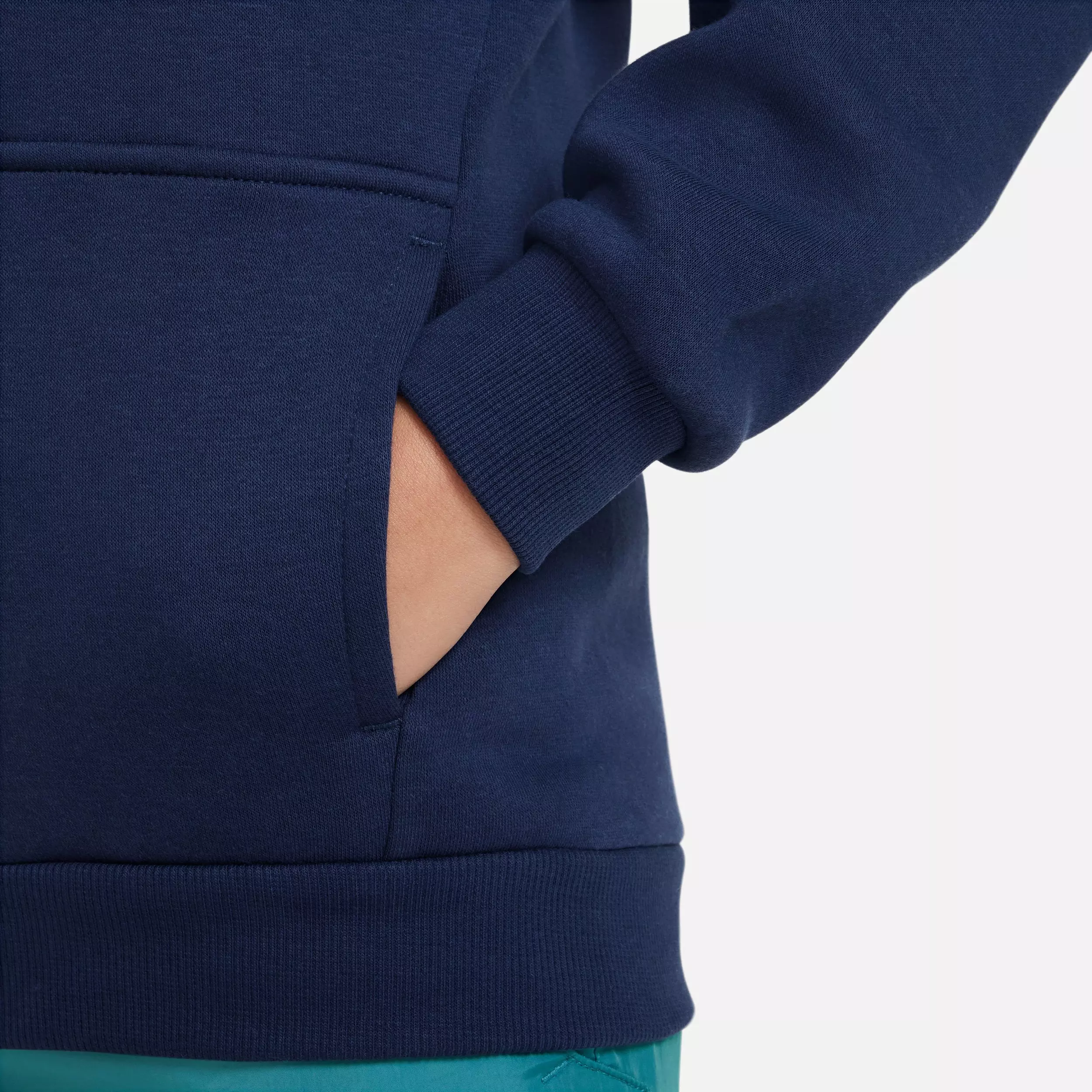 Nike Big Kids' Sportswear Club Fleece Full-Zip Hooded Jacket - Blue - BLUE