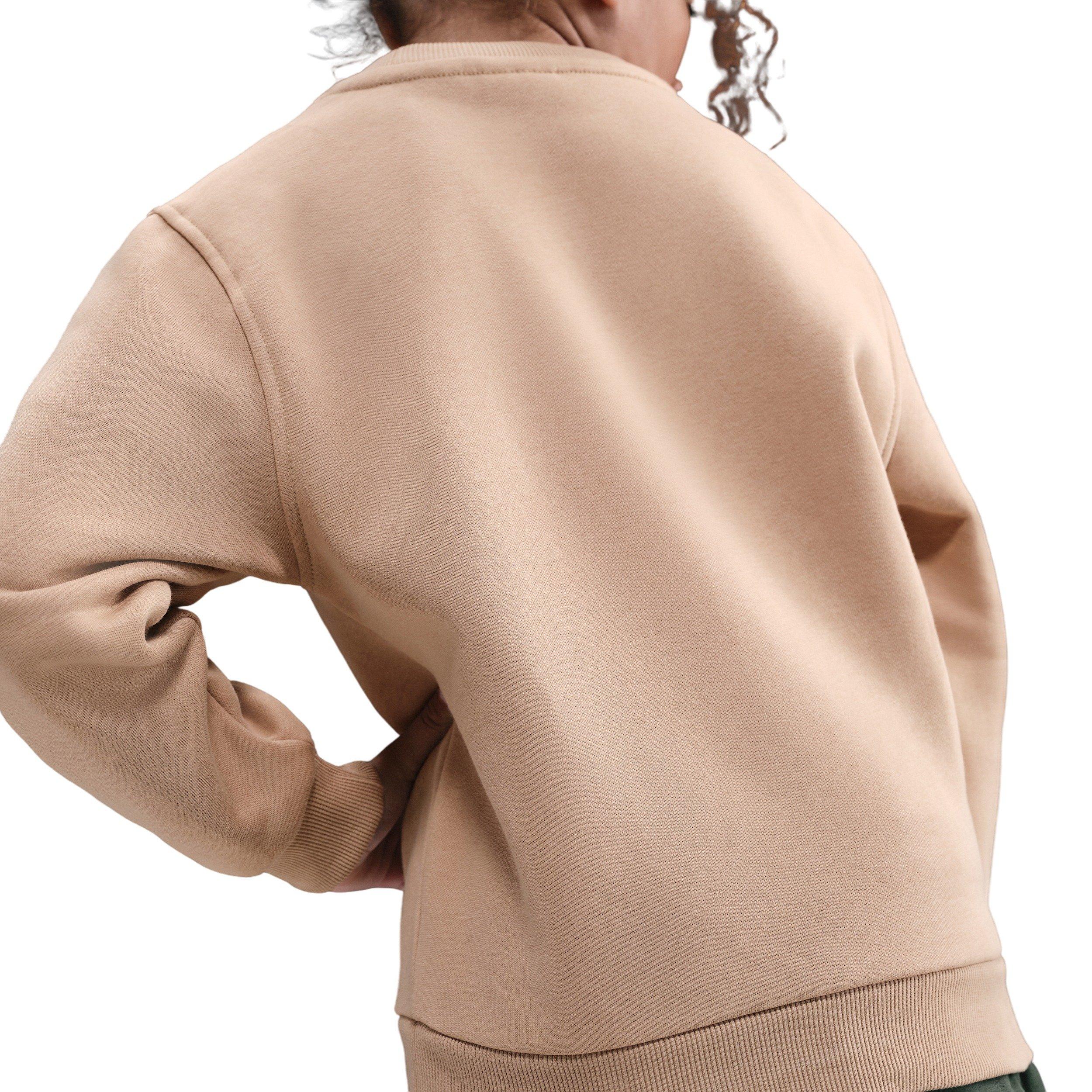 Nike Sportswear Club Fleece Big Kids' Brown Crewneck Sweatshirt