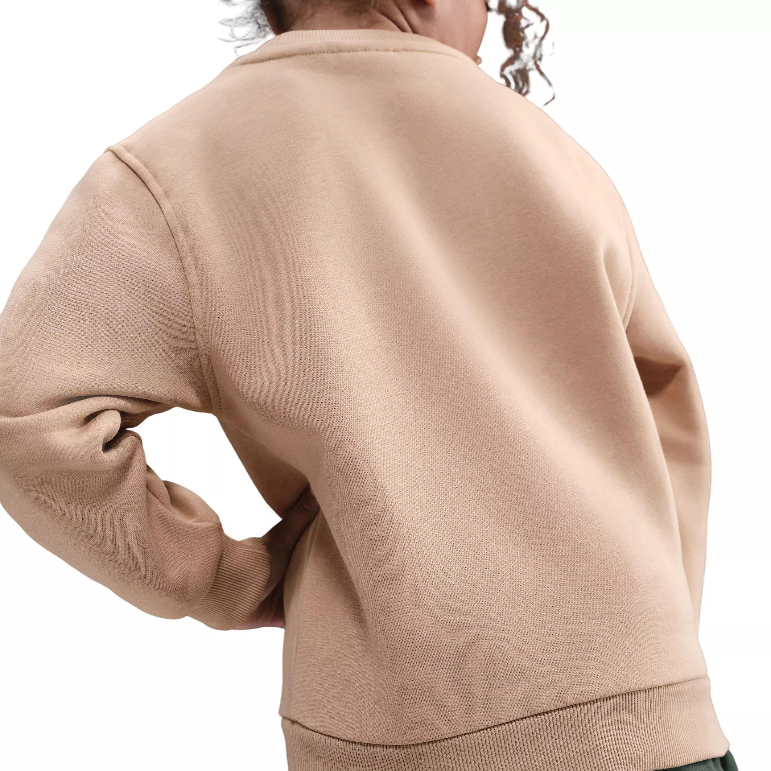 Nike Big Kids' Sportswear Club Fleece Crewneck Sweatshirt - Brown - BROWN