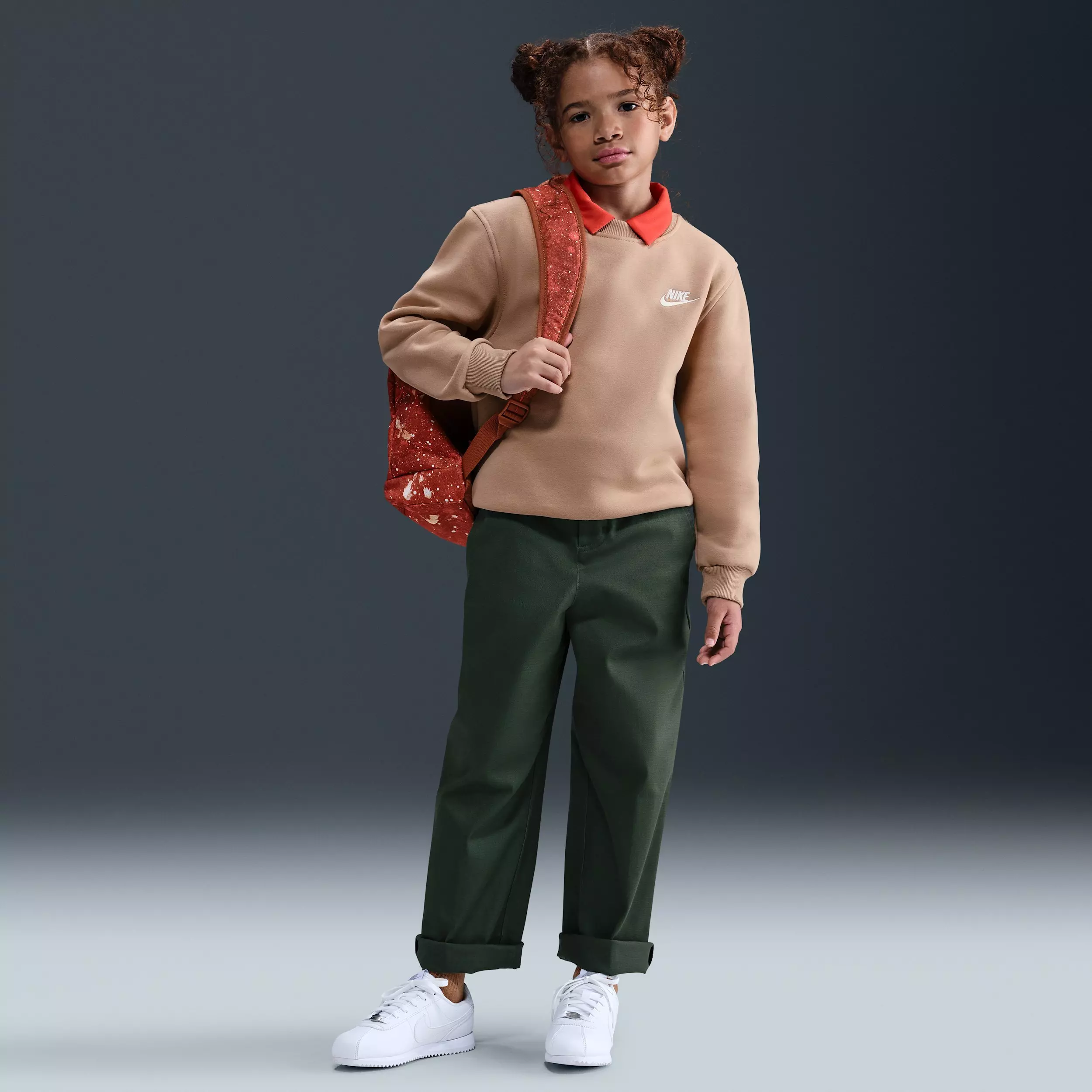 Nike Big Kids' Sportswear Club Fleece Crewneck Sweatshirt - Brown - BROWN