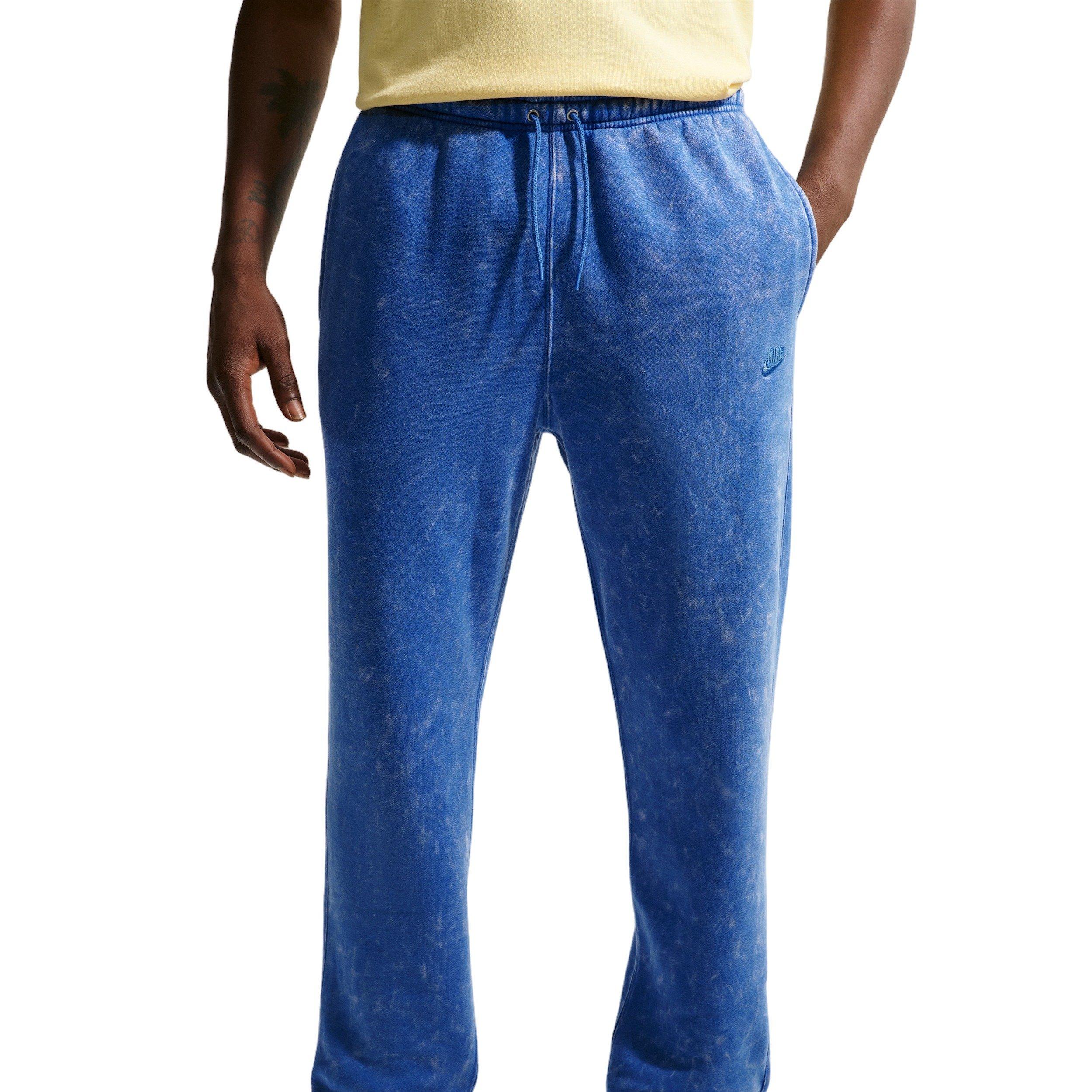 Nike Men's Sportswear Club Washed Cuffed Fleece Pants - BLUE Thumbnail View 1