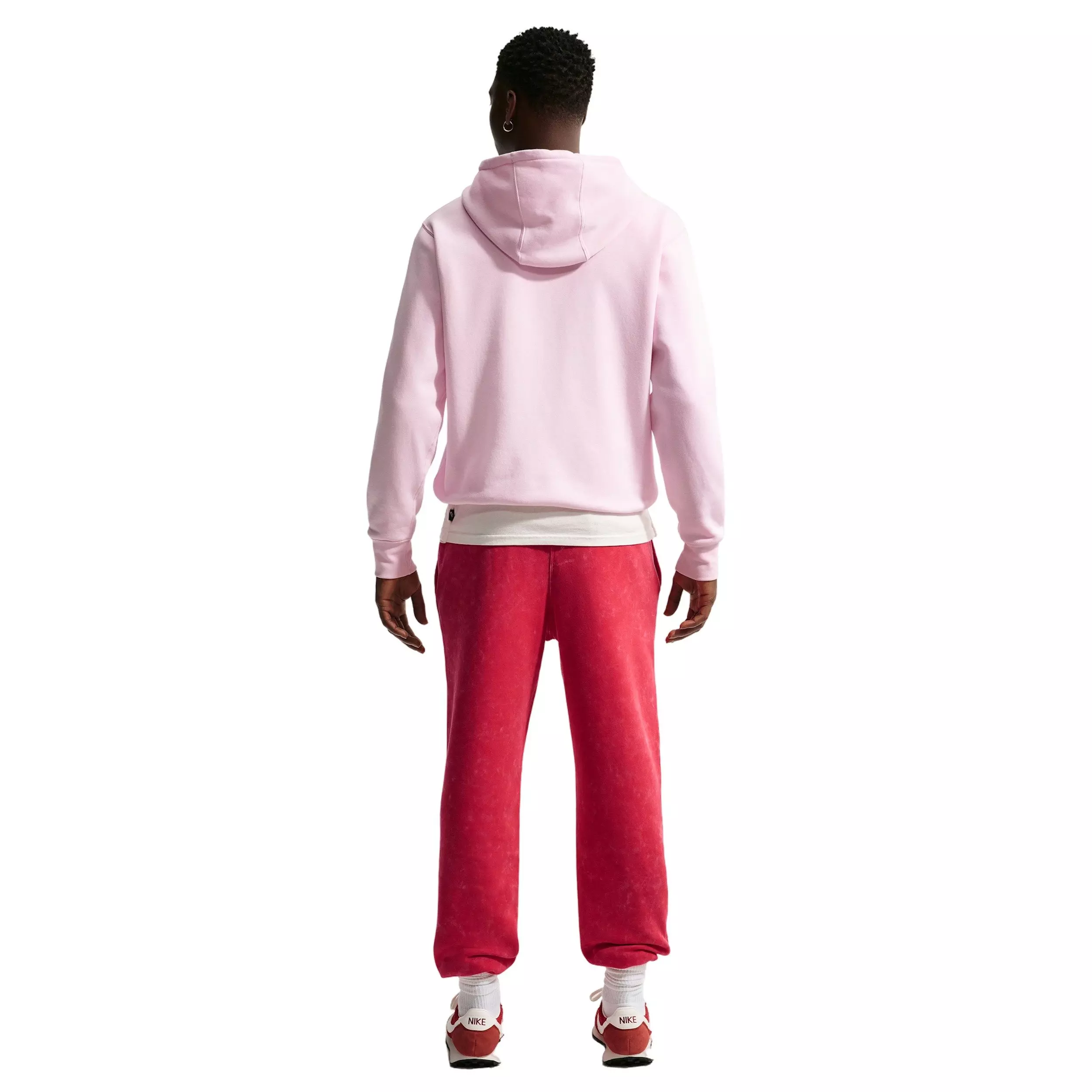 Nike Men's Sportswear Club Washed Cuffed Fleece Pants - RED