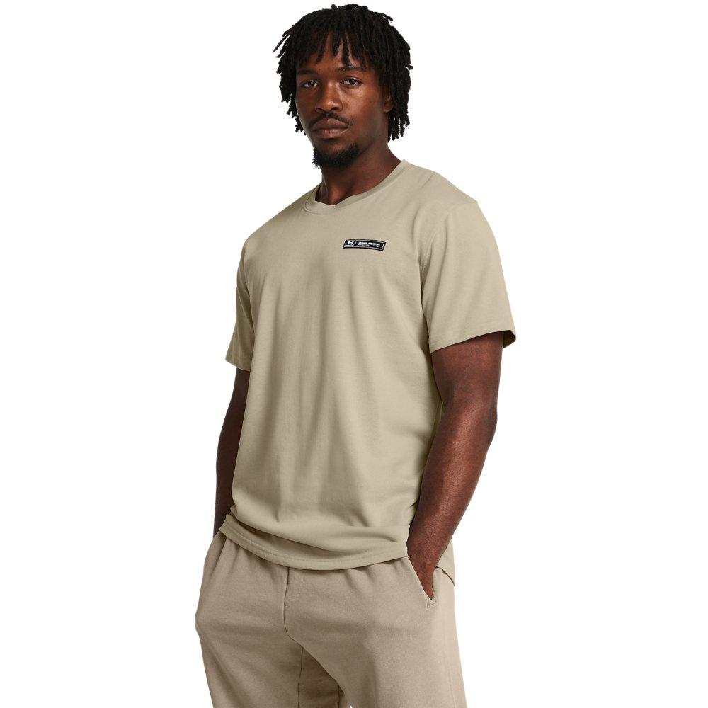 Under Armour Men's Heavyweight Armour Label Short Sleeve - KHAKI Thumbnail View 1