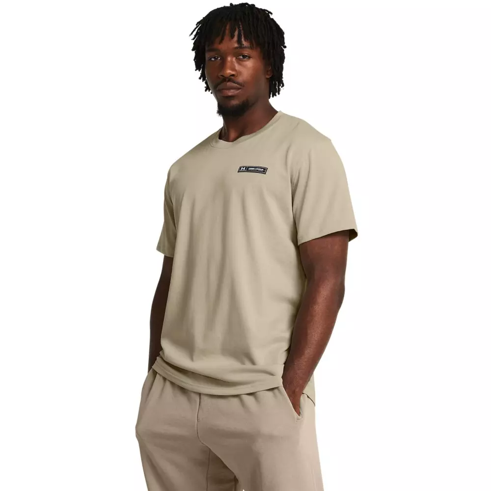 Under Armour Men's Heavyweight Armour Label Short Sleeve - KHAKI