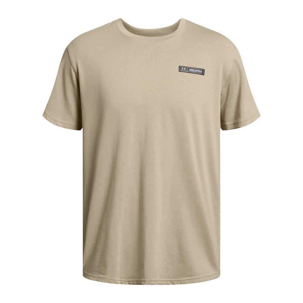 Under Armour Men's Heavyweight Armour Label Short Sleeve - KHAKI Thumbnail View 4