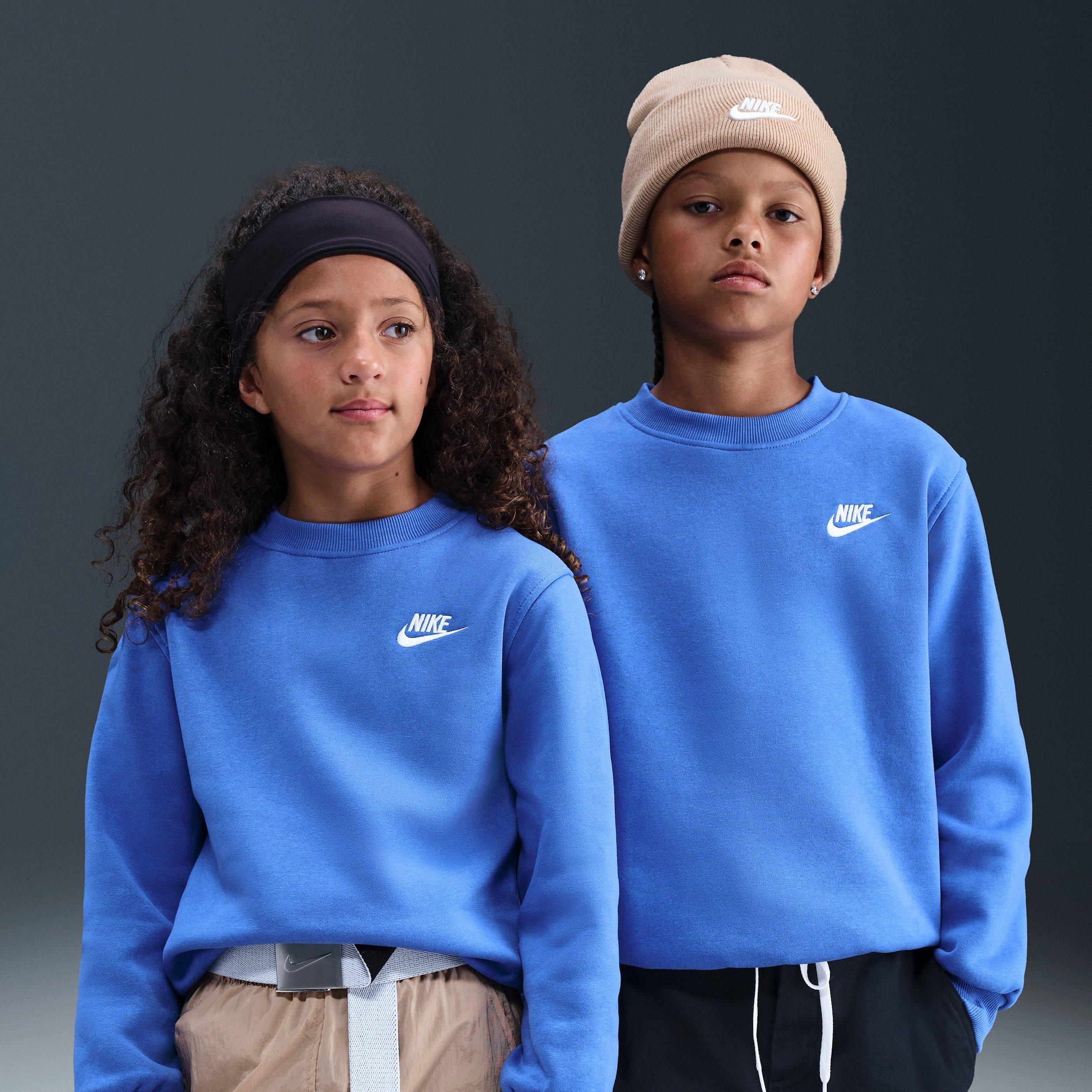 Nike Sportswear Club Fleece Big Kids' Blue Crewneck Sweatshirt