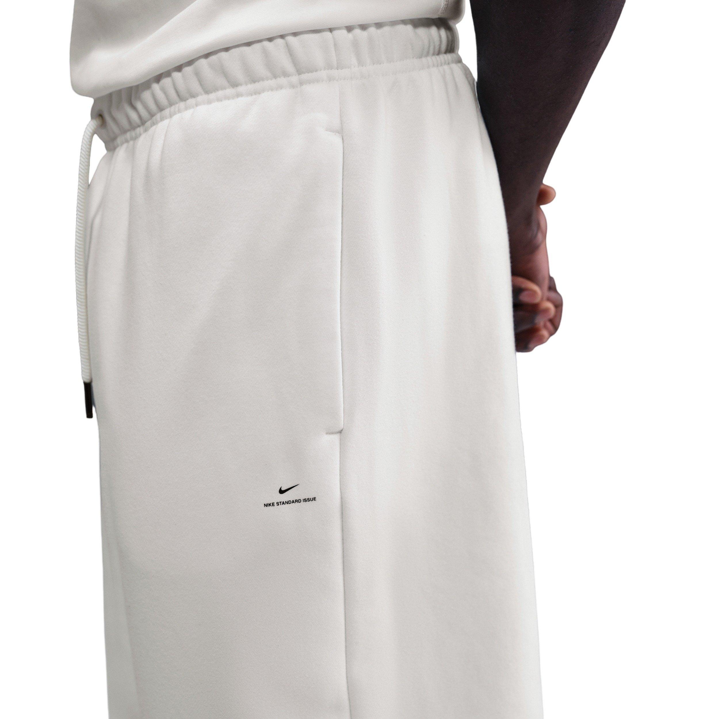 Nike Men's Standard Issue Therma-FIT Brushed Open-Hem Basketball Pants - White - WHITE Thumbnail View 2