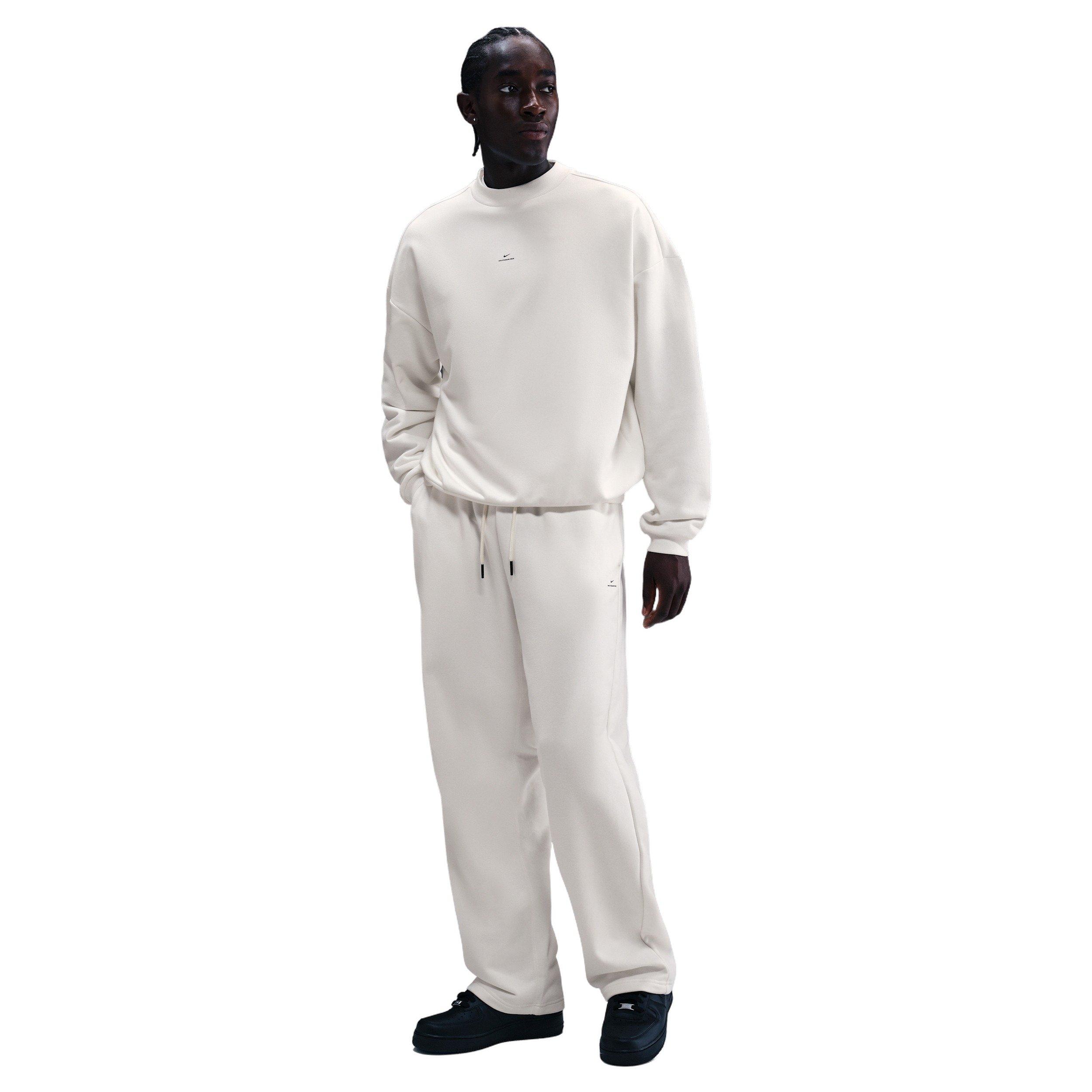 Nike Men's Standard Issue Therma-FIT Brushed Open-Hem Basketball Pants - White - WHITE Thumbnail View 3