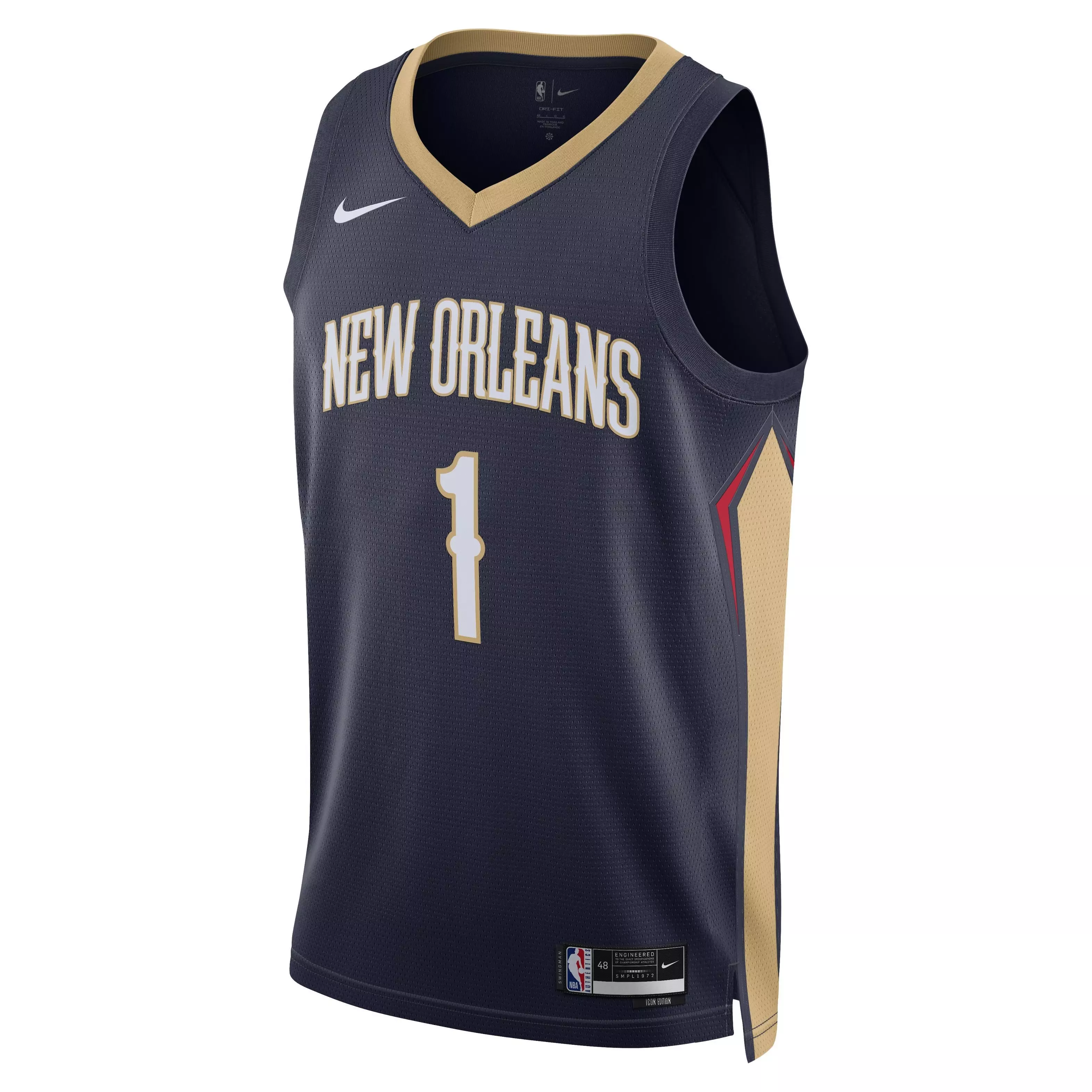 Nike Men's New Orleans Pelicans Dri-FIT NBA Swingman Icon 22 Road Jersey-Navy/Williamson - NAVY/WILLIAMSON