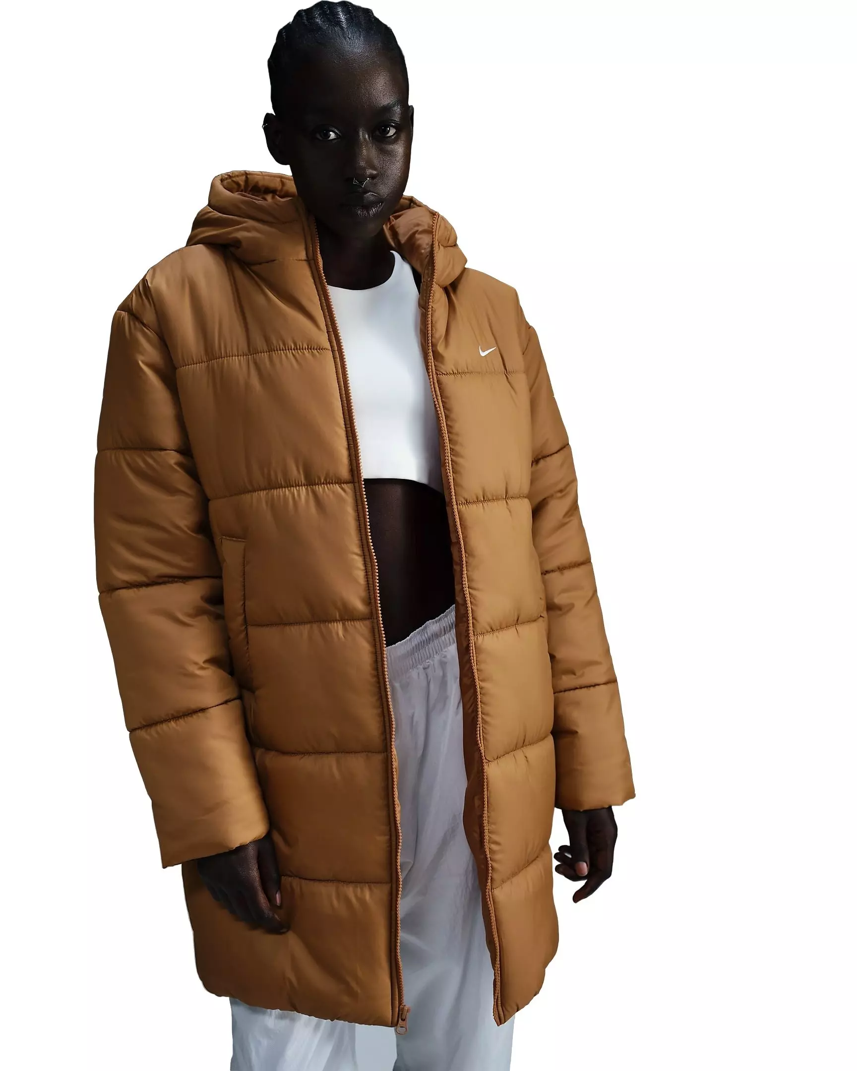 Nike Women's Sportswear Classic Puffer Therma-FIT Loose Parka - FLAX/WHITE