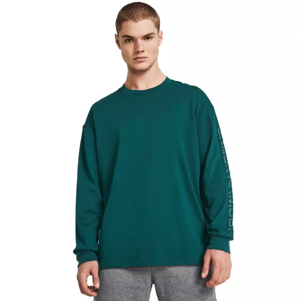 Under Armour Men's Heavyweight Tonal Wordmark Long Sleeve - TEAL