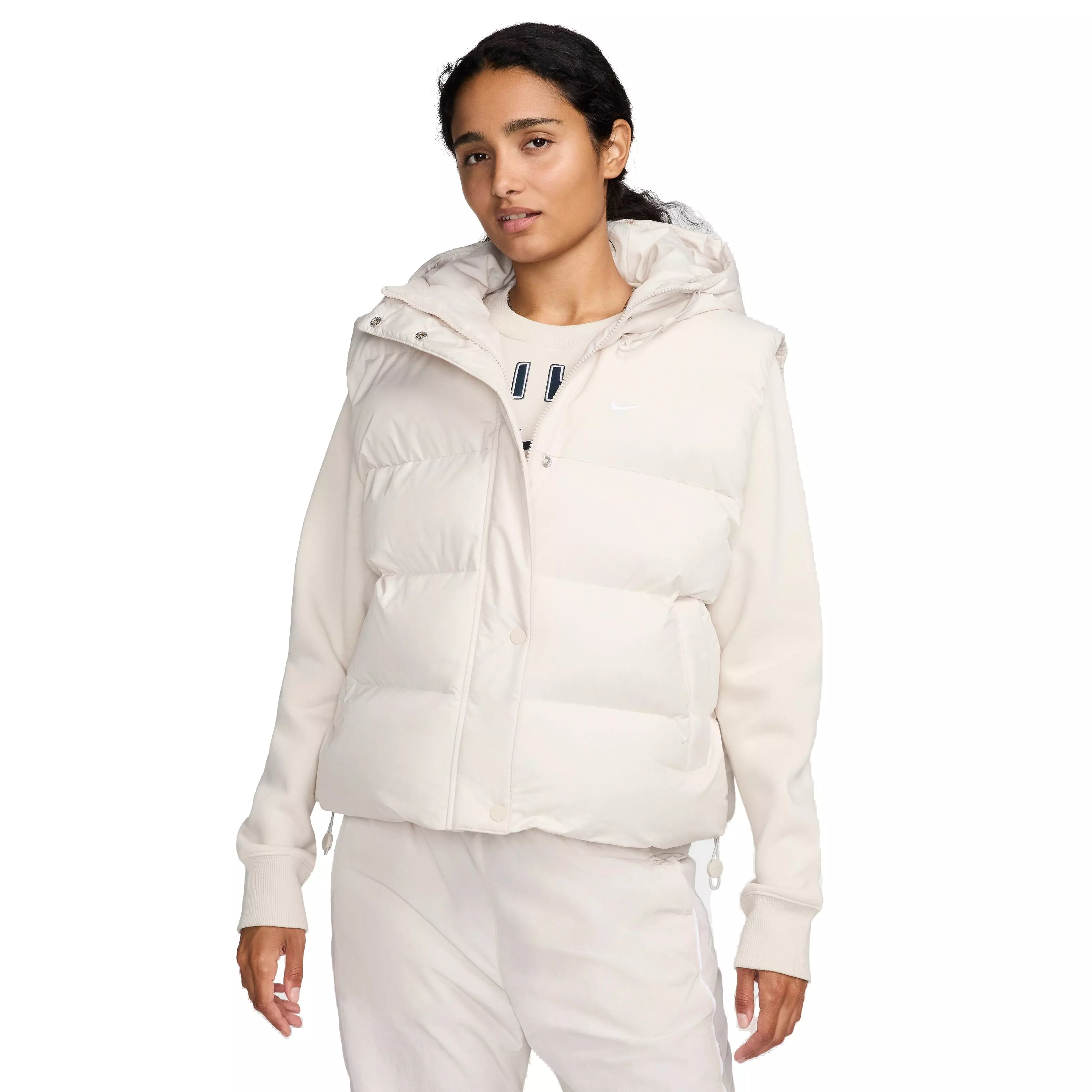 Nike Women's Sportswear Metro Puffer Therma-FIT Loose Hooded Vest - LT BROWN