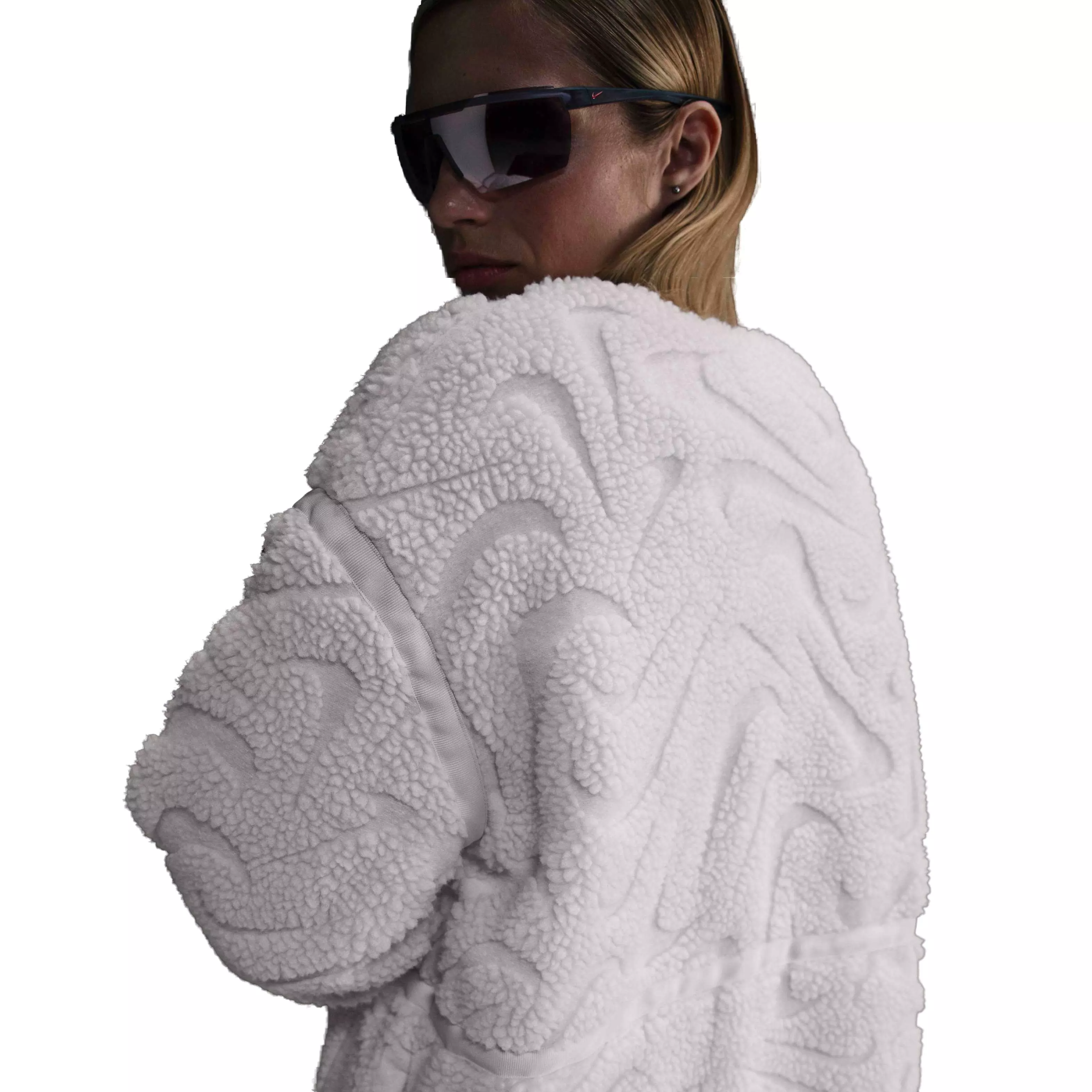 Nike Women's Sportswear Cozy Loose High-Pile Jacket - LT BROWN