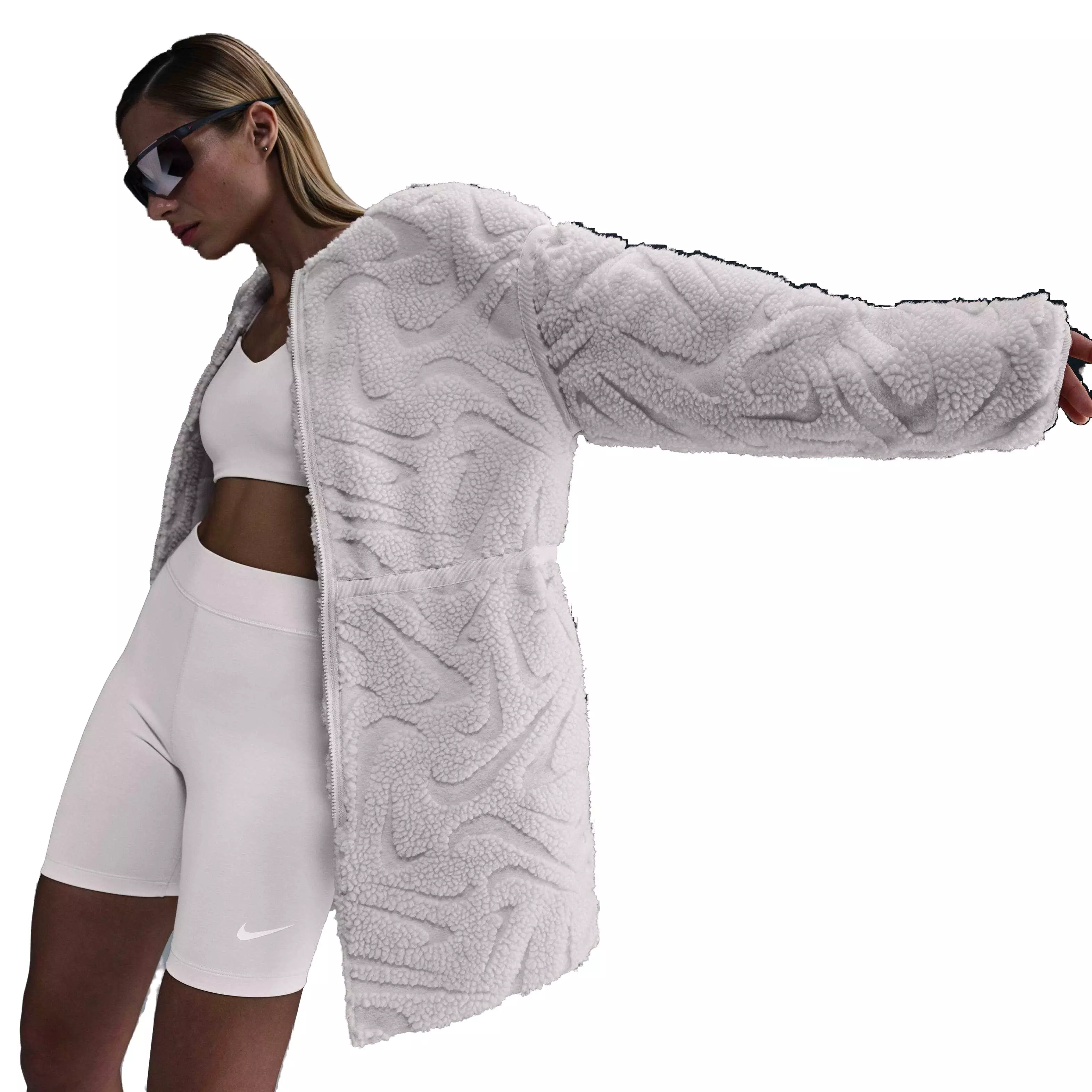 Nike Women's Sportswear Cozy Loose High-Pile Jacket - LT BROWN