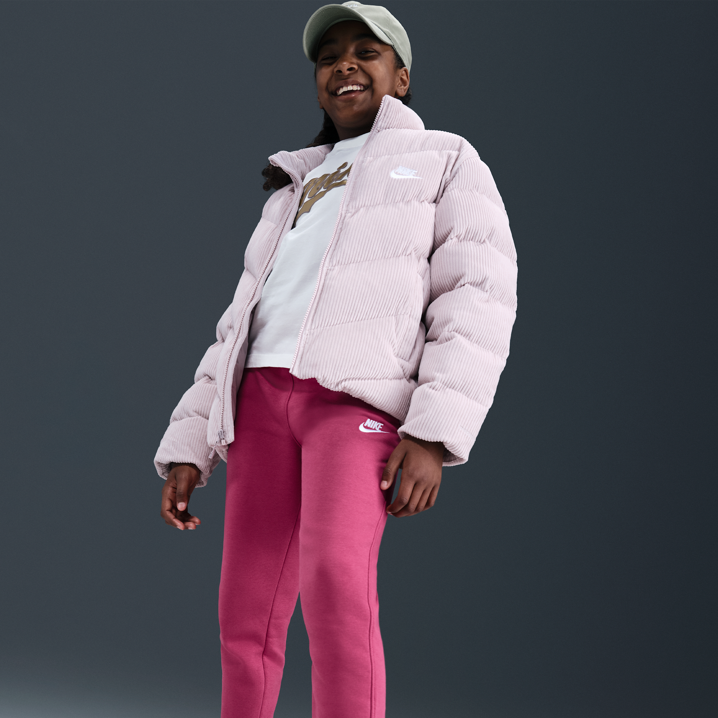 Nike Big Kids' Sportswear Club Futura Graphic Fleece Joggers - Pink - PURPLE Thumbnail View 5