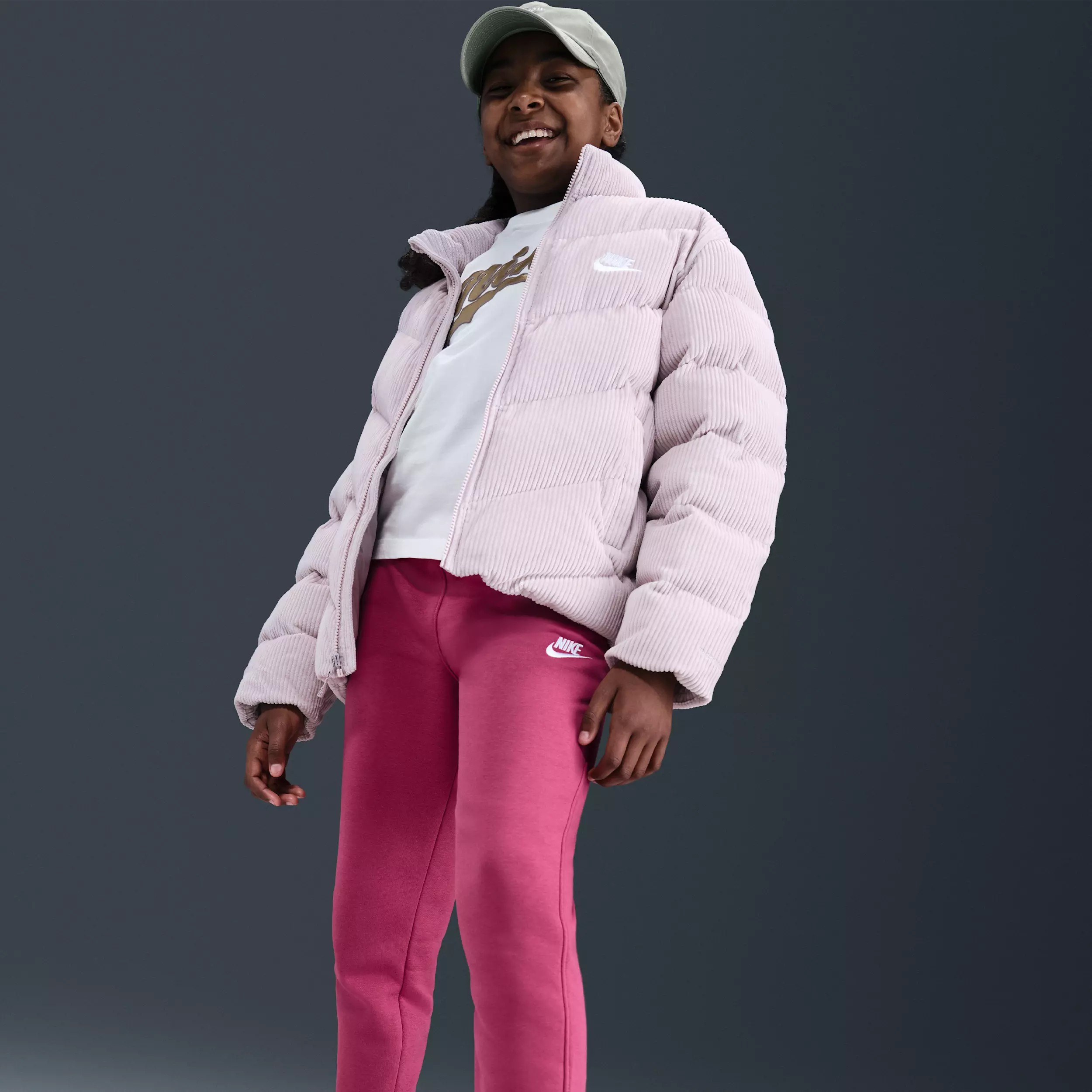 Nike Big Kids' Sportswear Club Futura Graphic Fleece Joggers - Pink - PURPLE