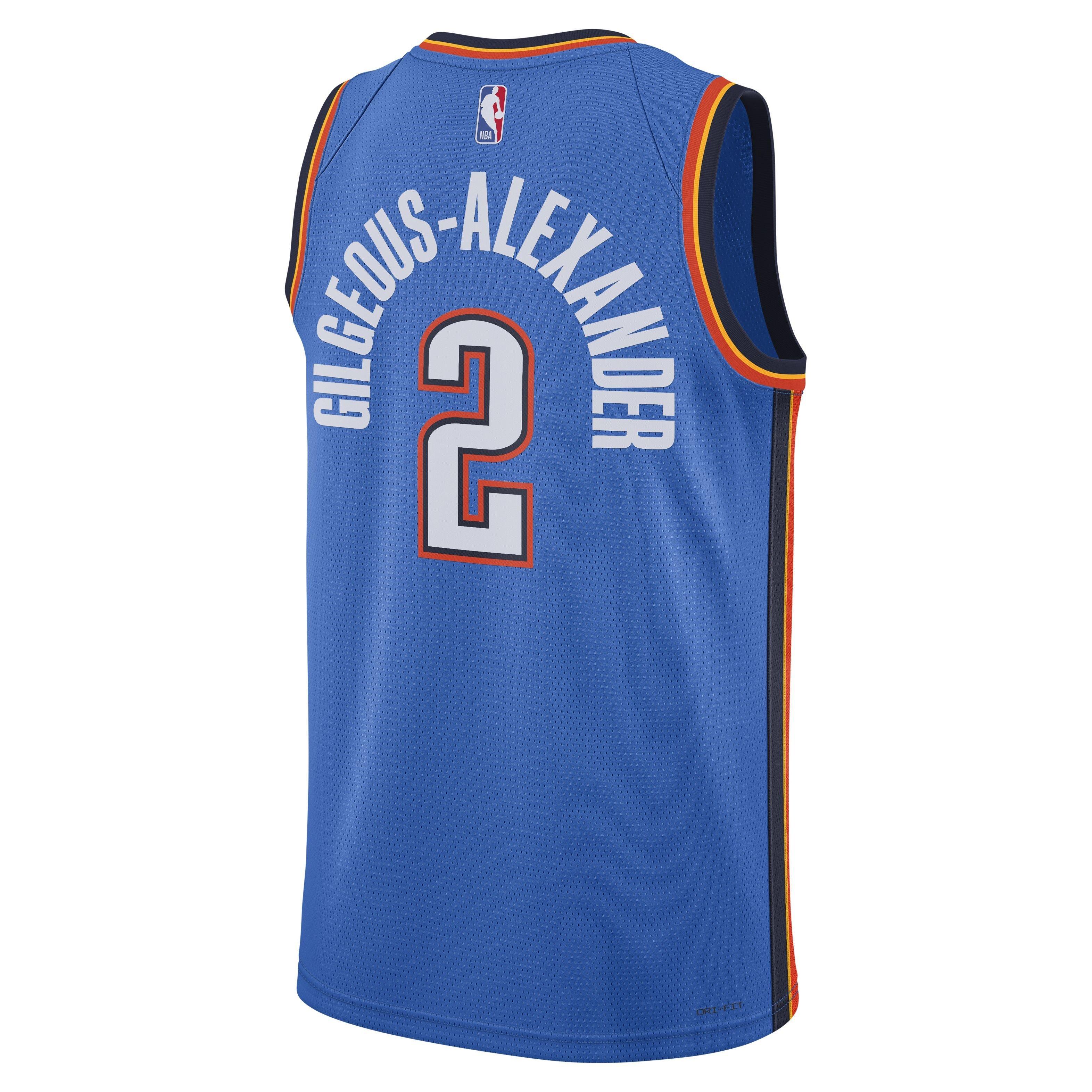 Nike Men's OKC Dri-FIT NBA Swingman Icon 22 Road Jersey-Blue/Gilgeous-Alexander - BLUE/GILGEOUS-ALEXANDER Thumbnail View 2