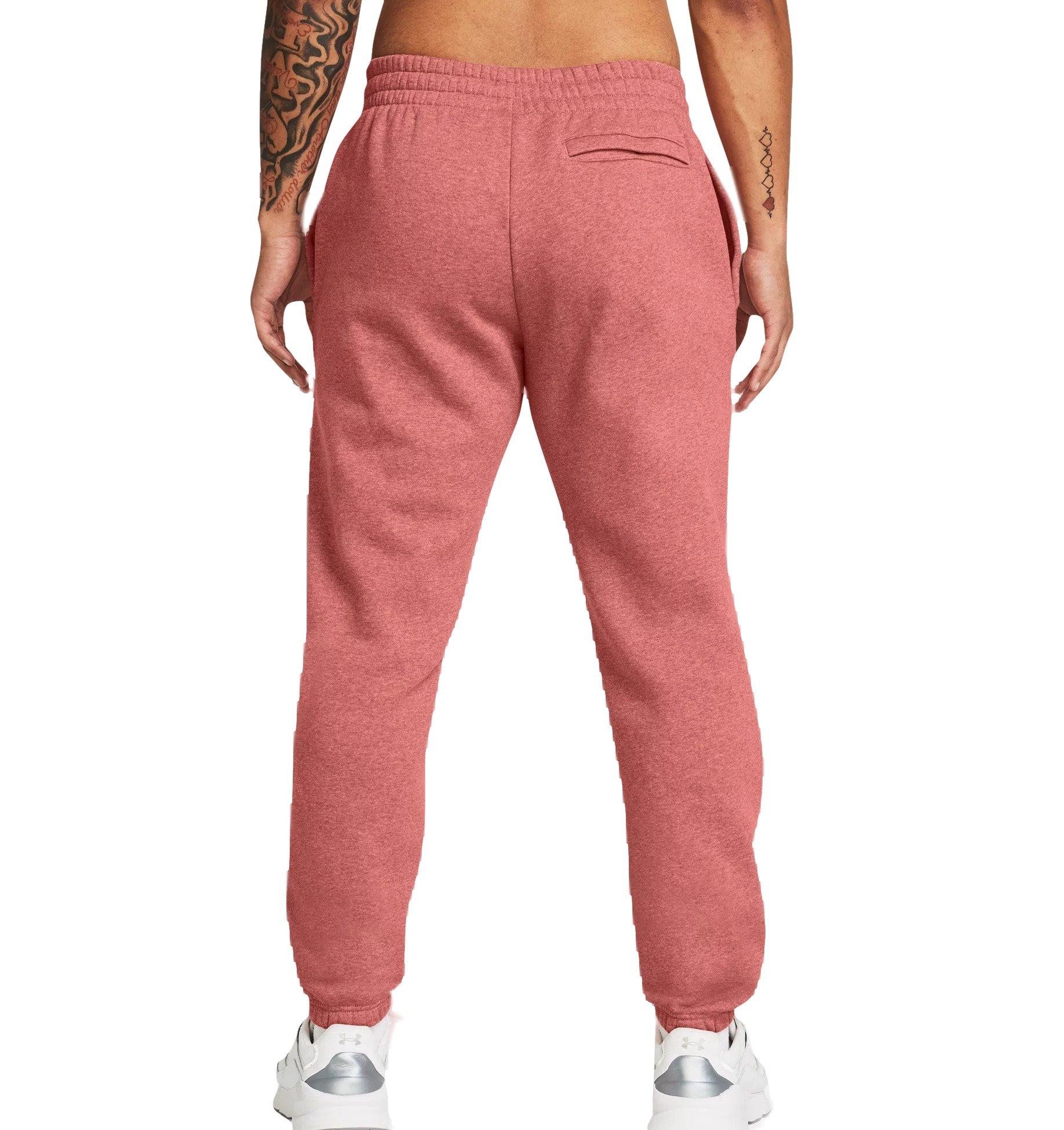 Under Armour Men's Essential Fleece Joggers - Salmon - RED Thumbnail View 2
