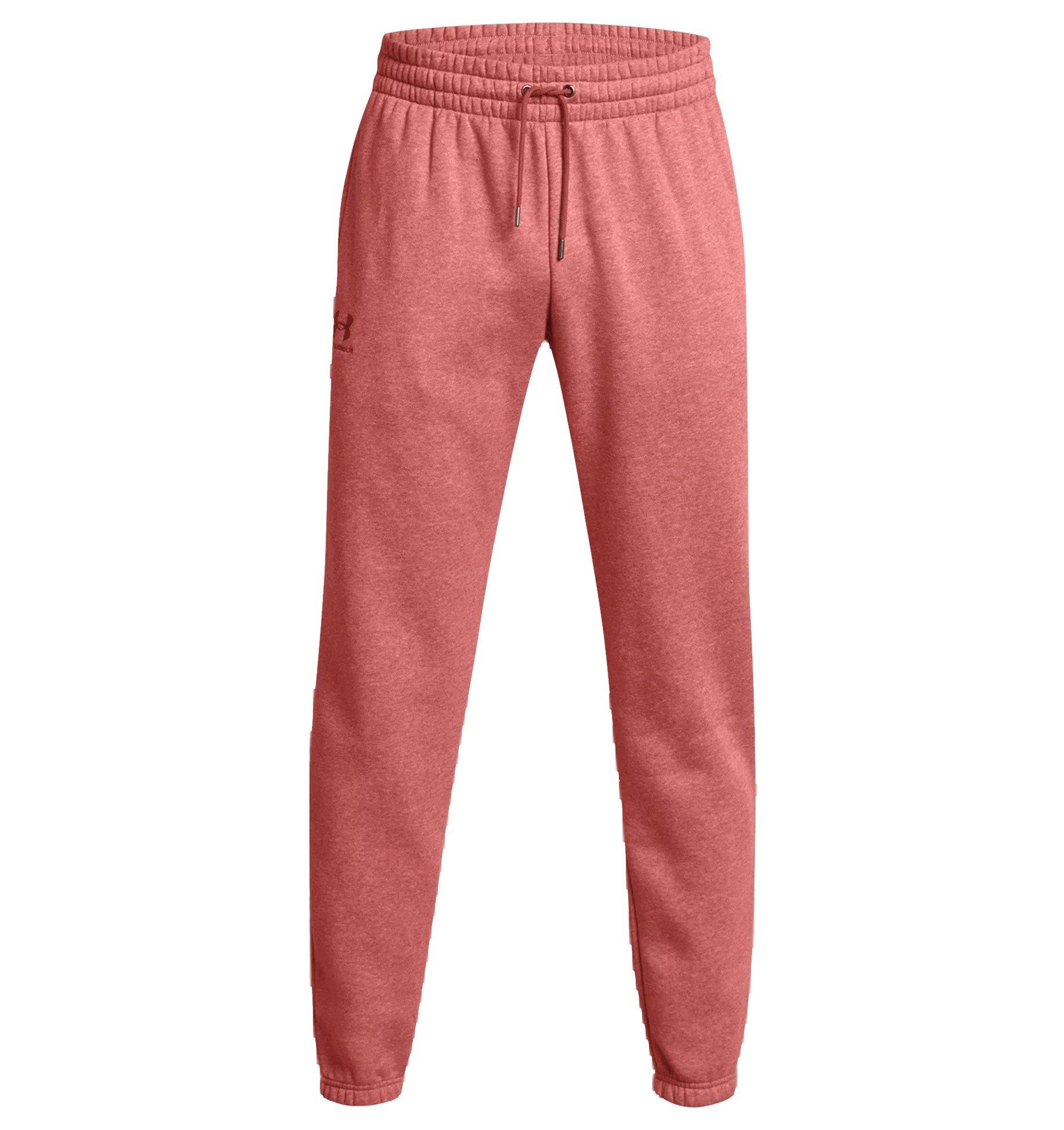 Under Armour Men's Essential Fleece Joggers - Salmon - RED Thumbnail View 5