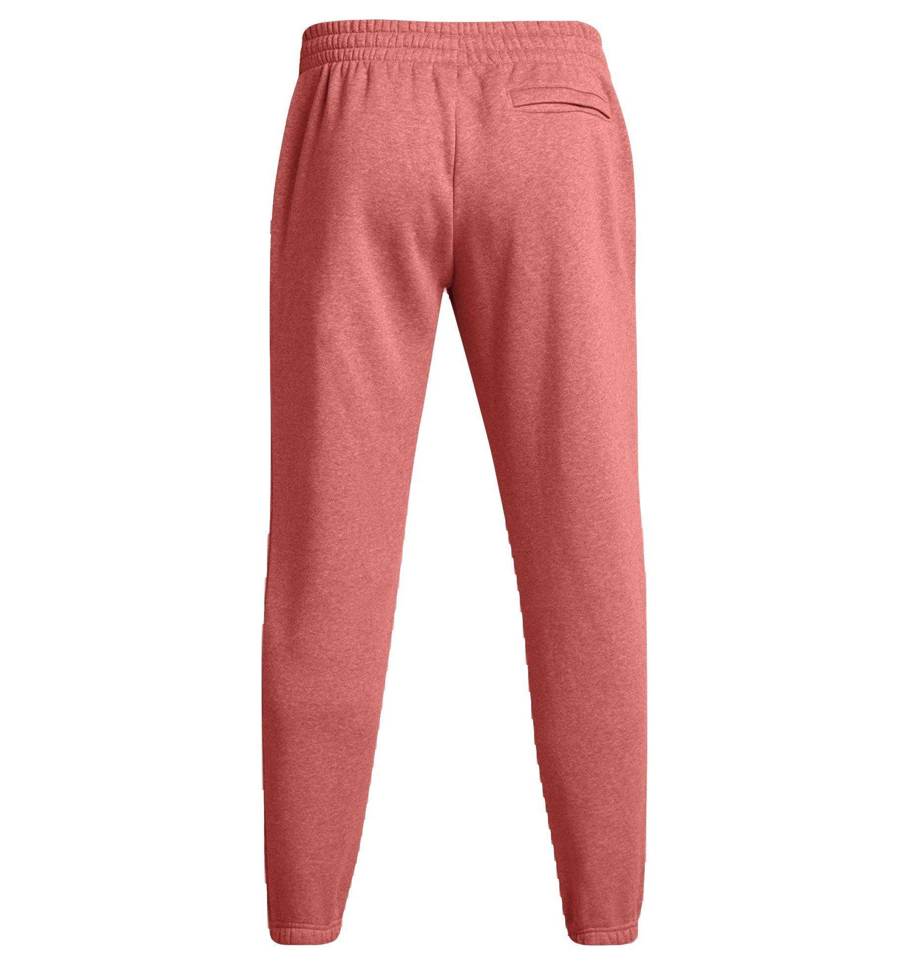 Under Armour Men's Essential Fleece Joggers - Salmon - RED Thumbnail View 6